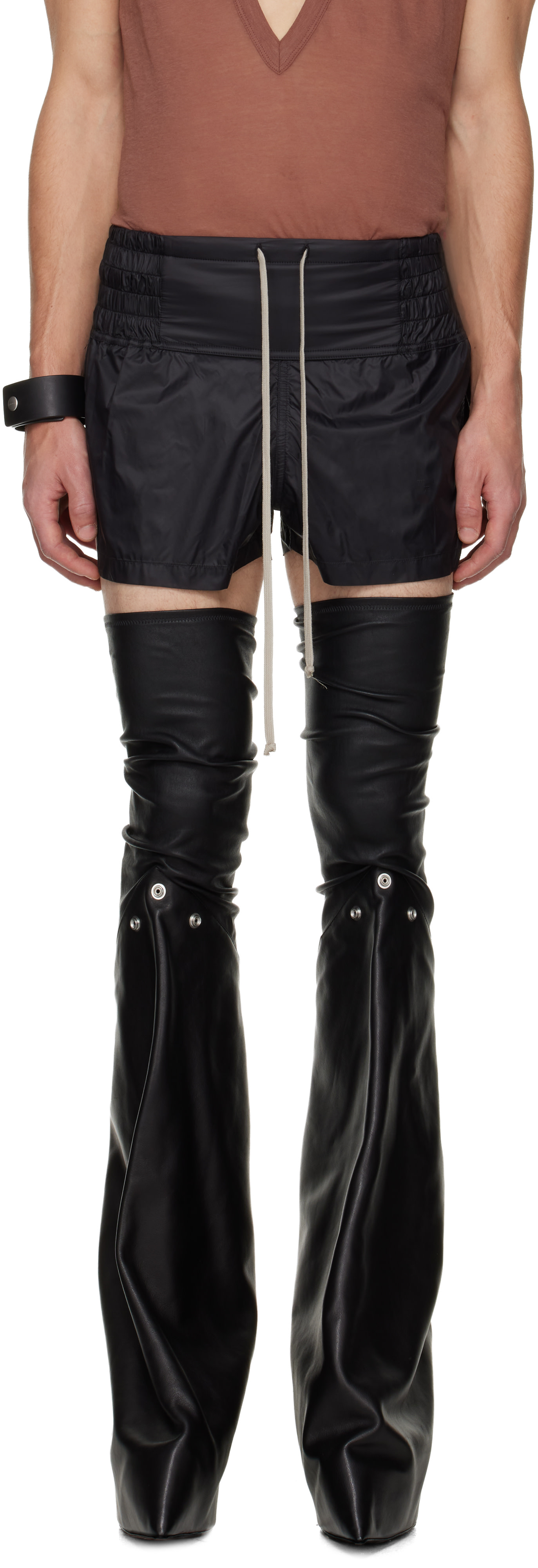Rick Owens: ブラック Concordians Boxing ショートパンツ | SSENSE 日本