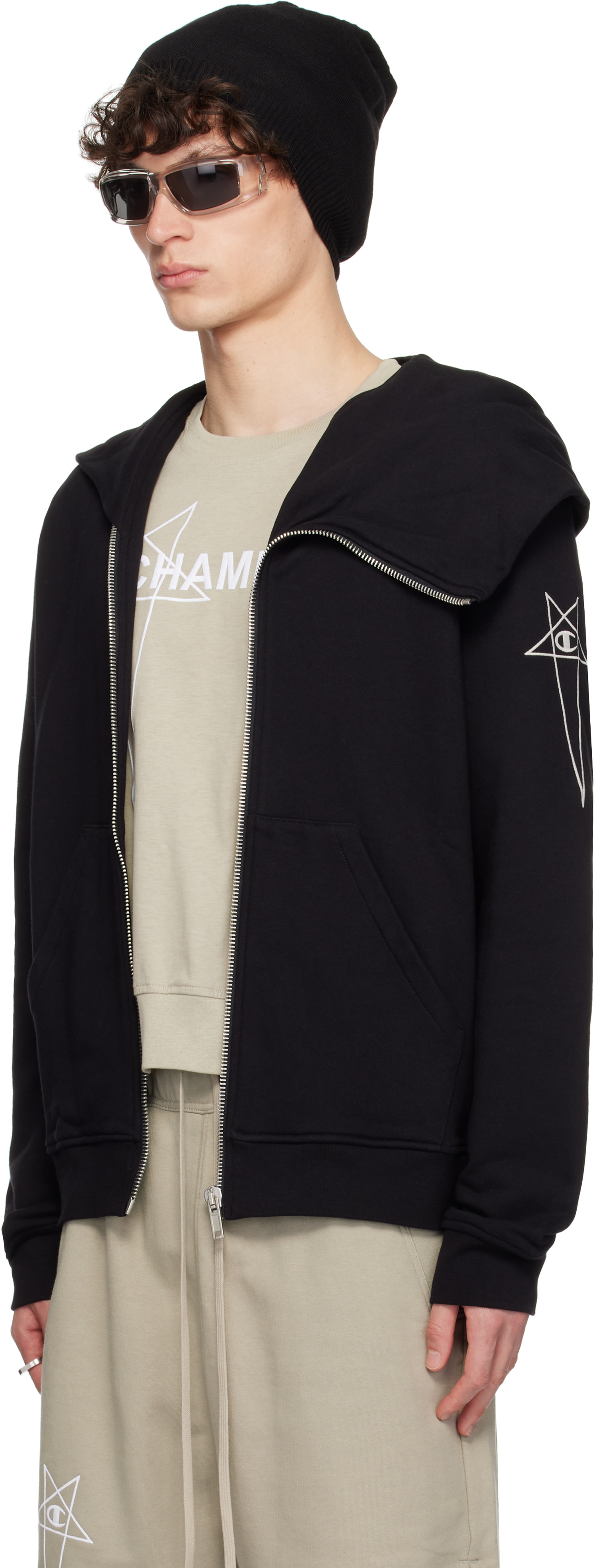 ウェア Campion Rick Owens: Black Champion Edition Mountain Hoodie | SSENSE Canada