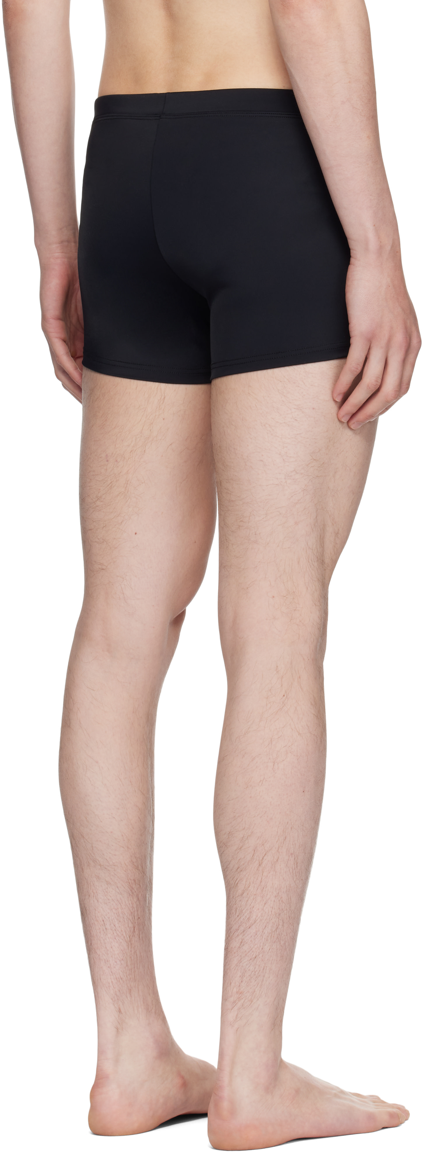 Rick Owens: Black Champion Edition Jersey Swim Shorts | SSENSE