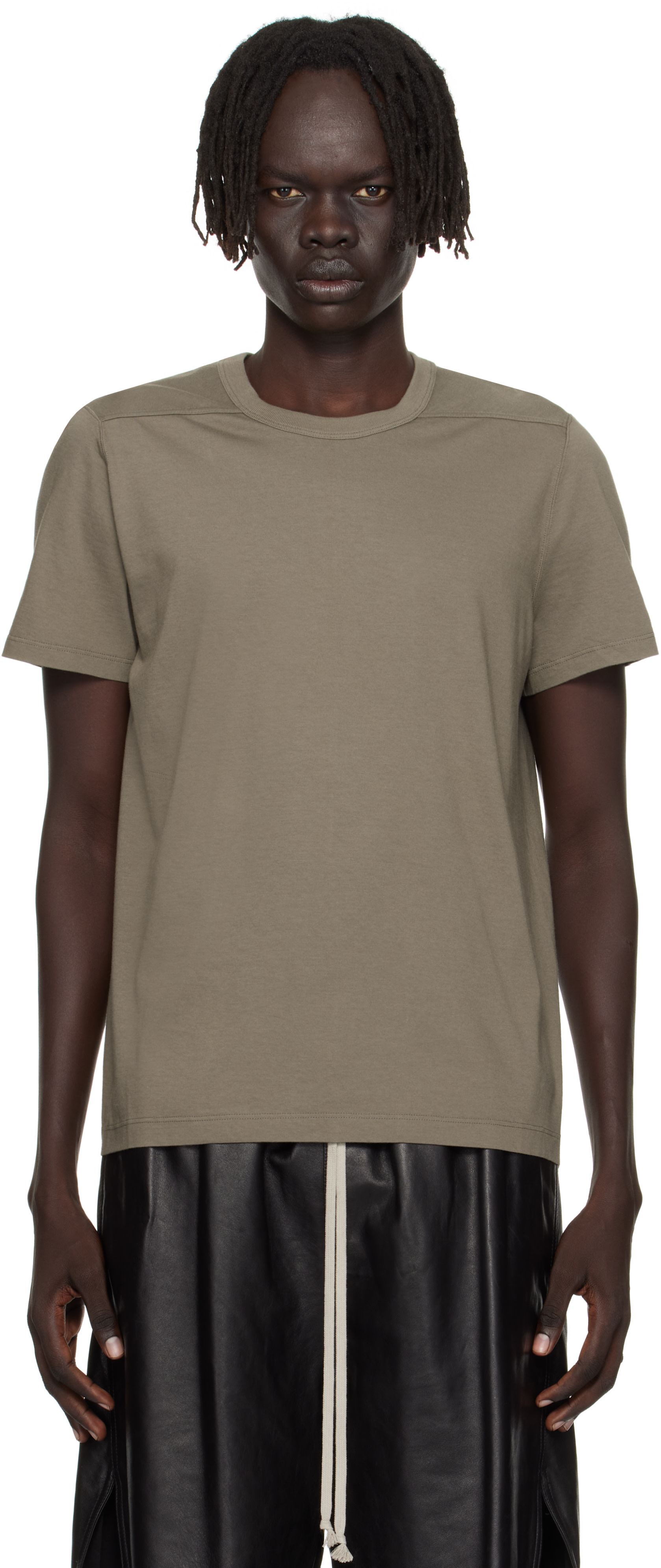 Rick Owens: Gray Concordians Short Level T-shirt | SSENSE Italy