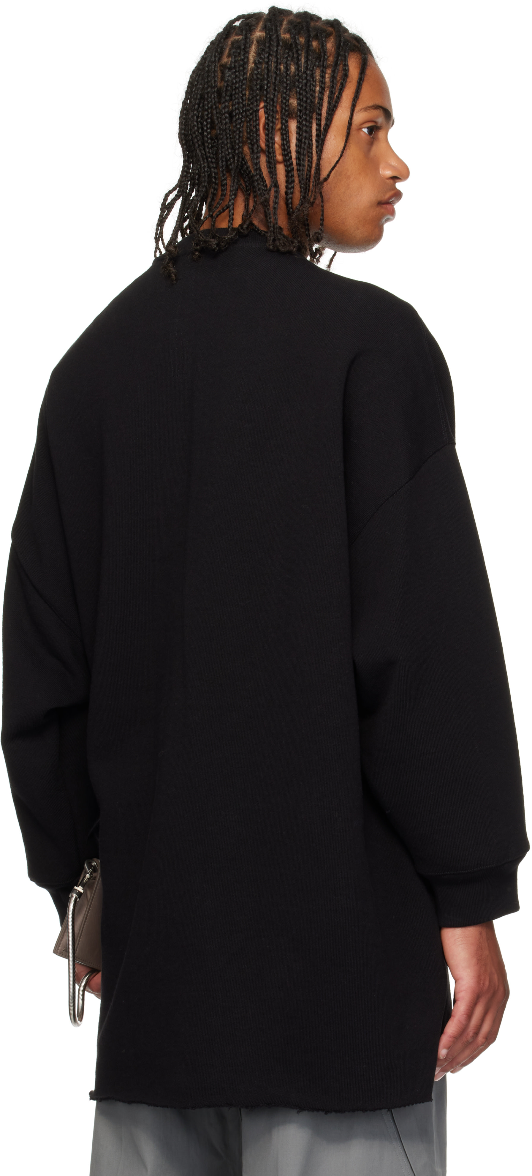 Rick Owens: Black Concordians Tommy LS Sweatshirt | SSENSE