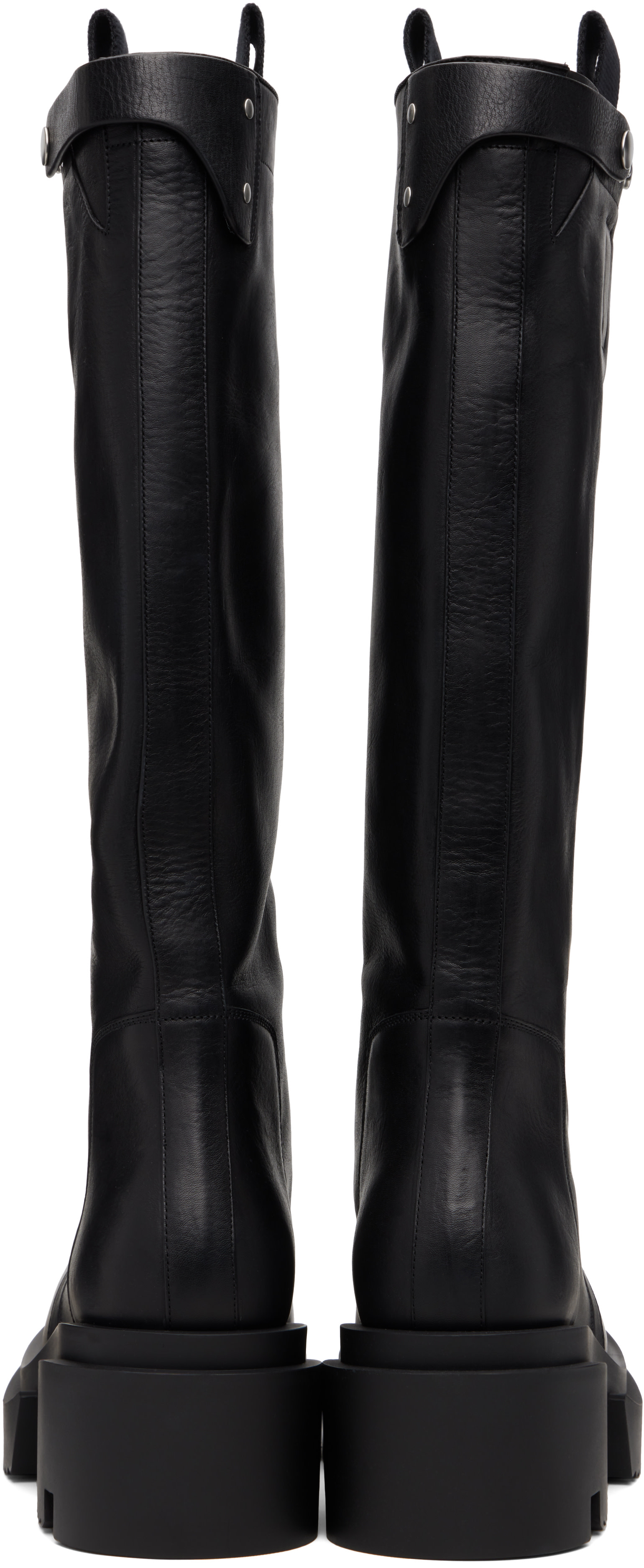 Rick Owens - Black Concordians Pull On Mega Tractor Boots