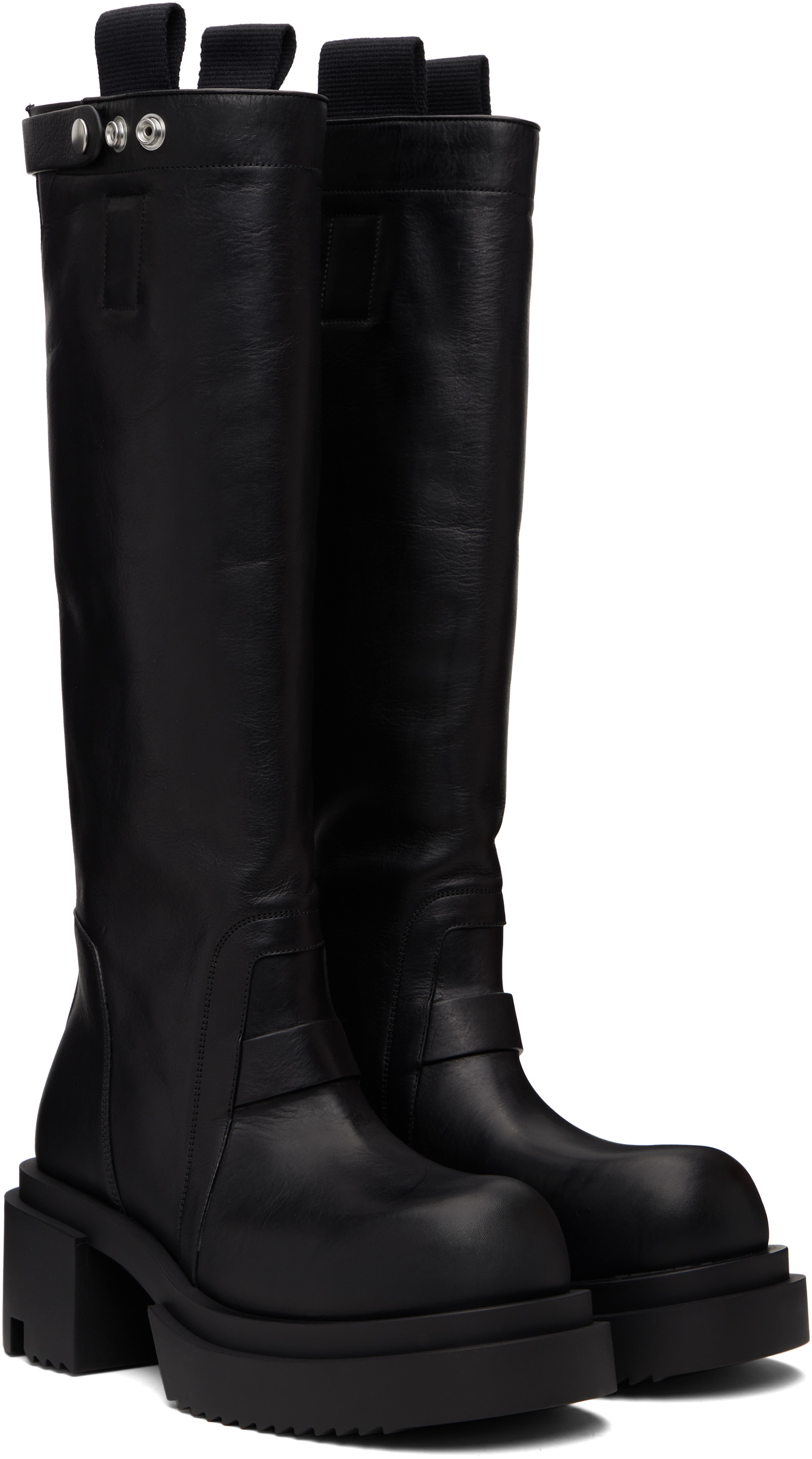 Rick Owens - Black Concordians Pull On Mega Tractor Boots