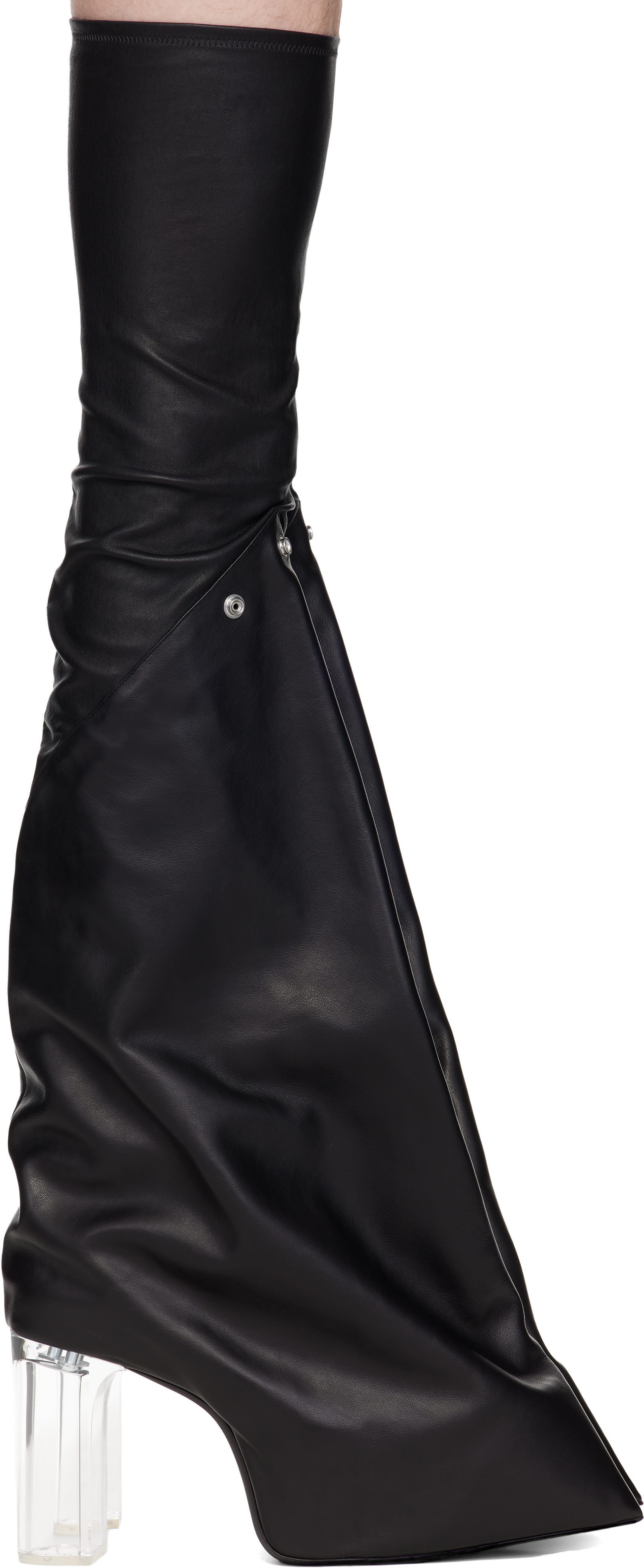 Rick Owens: Black Concordians Taco Kiss Boots | SSENSE Canada
