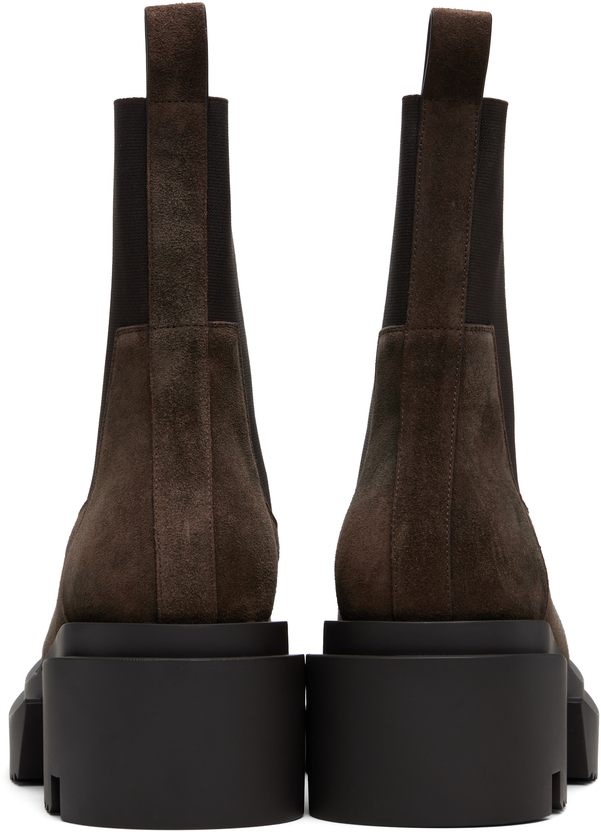 Rick Owens: Brown Concordians Beatle Bogun Chelsea Boots | SSENSE