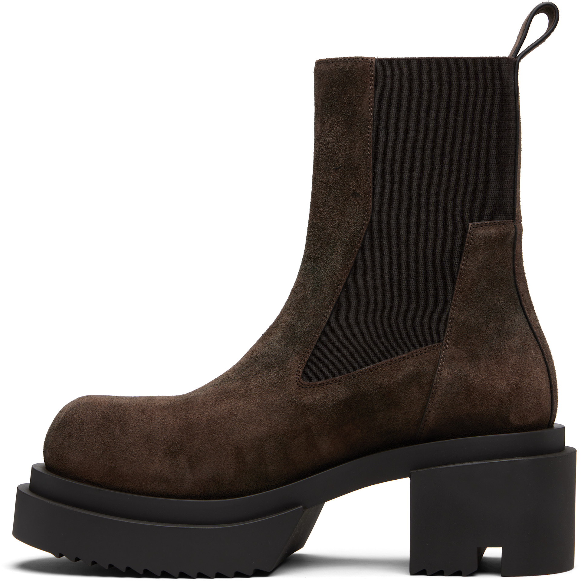 Rick Owens: Brown Concordians Beatle Bogun Chelsea Boots | SSENSE