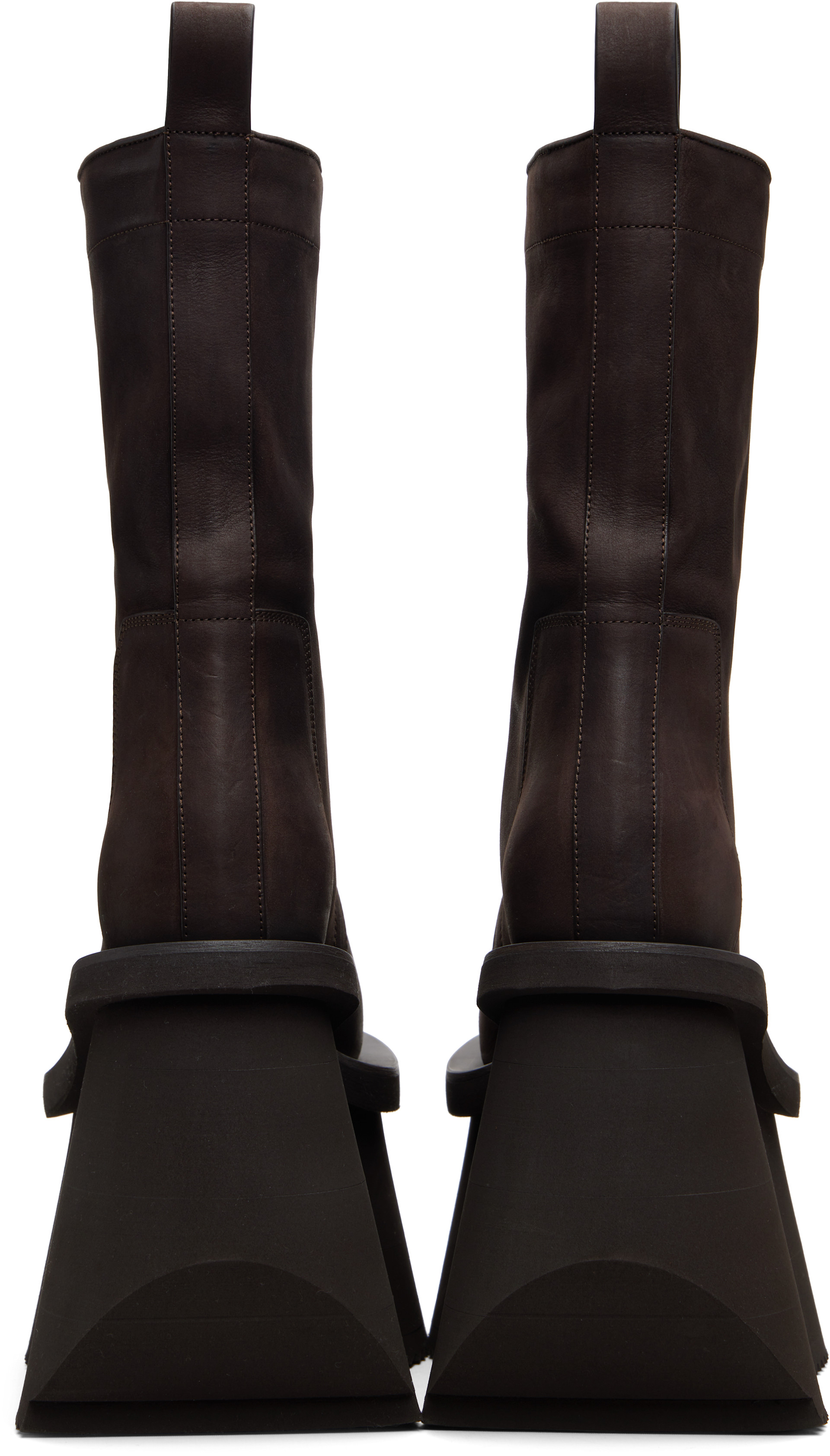 Rick Owens: Brown Concordians Factory Boots | SSENSE