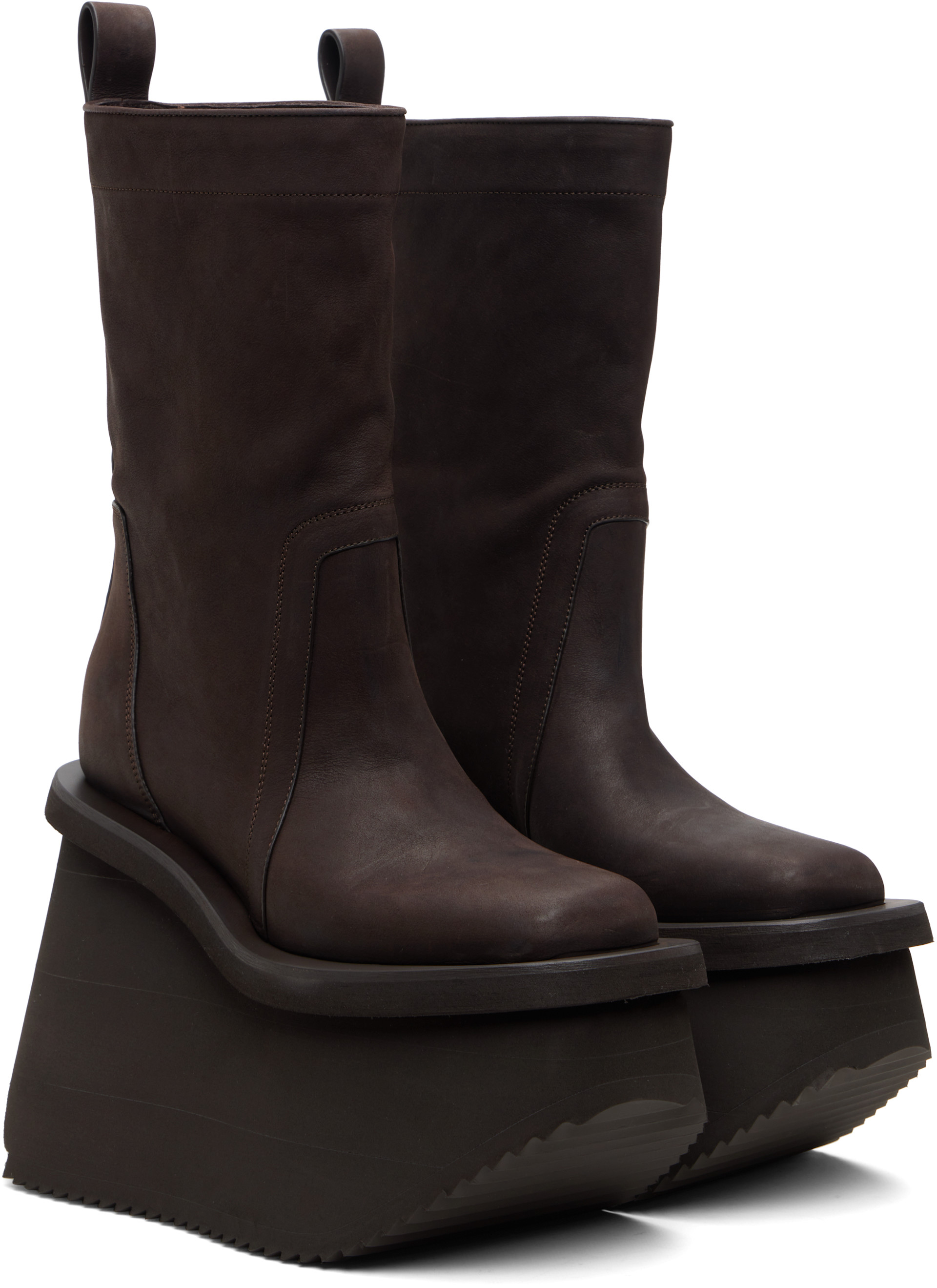 Rick Owens: Brown Concordians Factory Boots | SSENSE