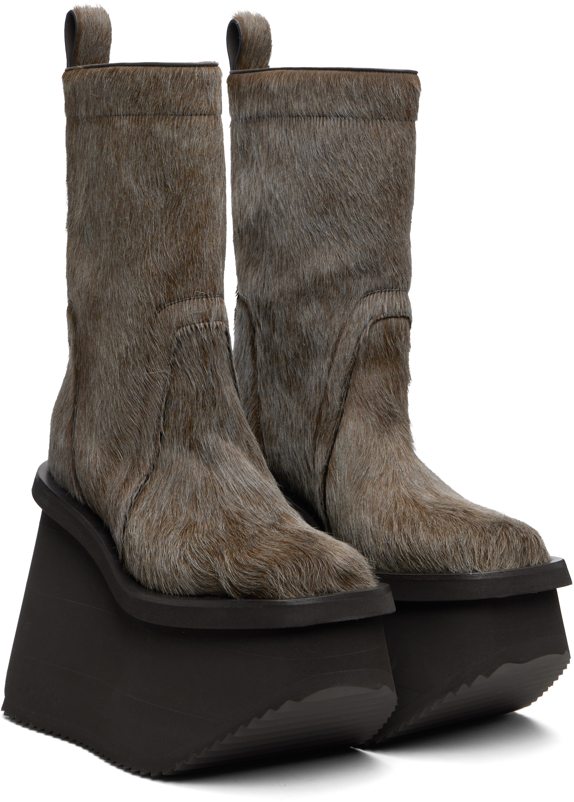 Rick Owens: Brown Concordians Factory Boots | SSENSE