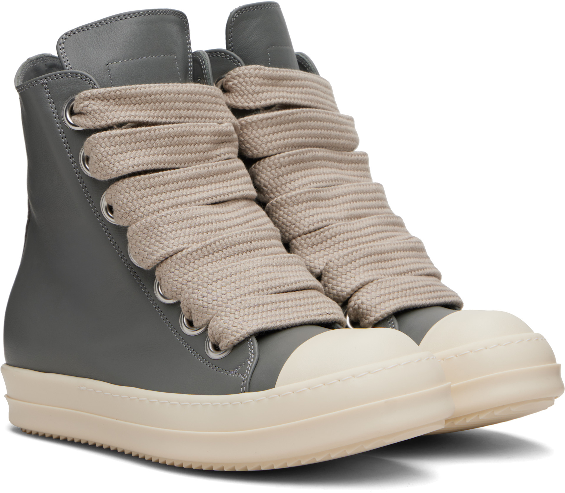 Rick Owens: Gray Concordians Jumbolace Sneakers | SSENSE