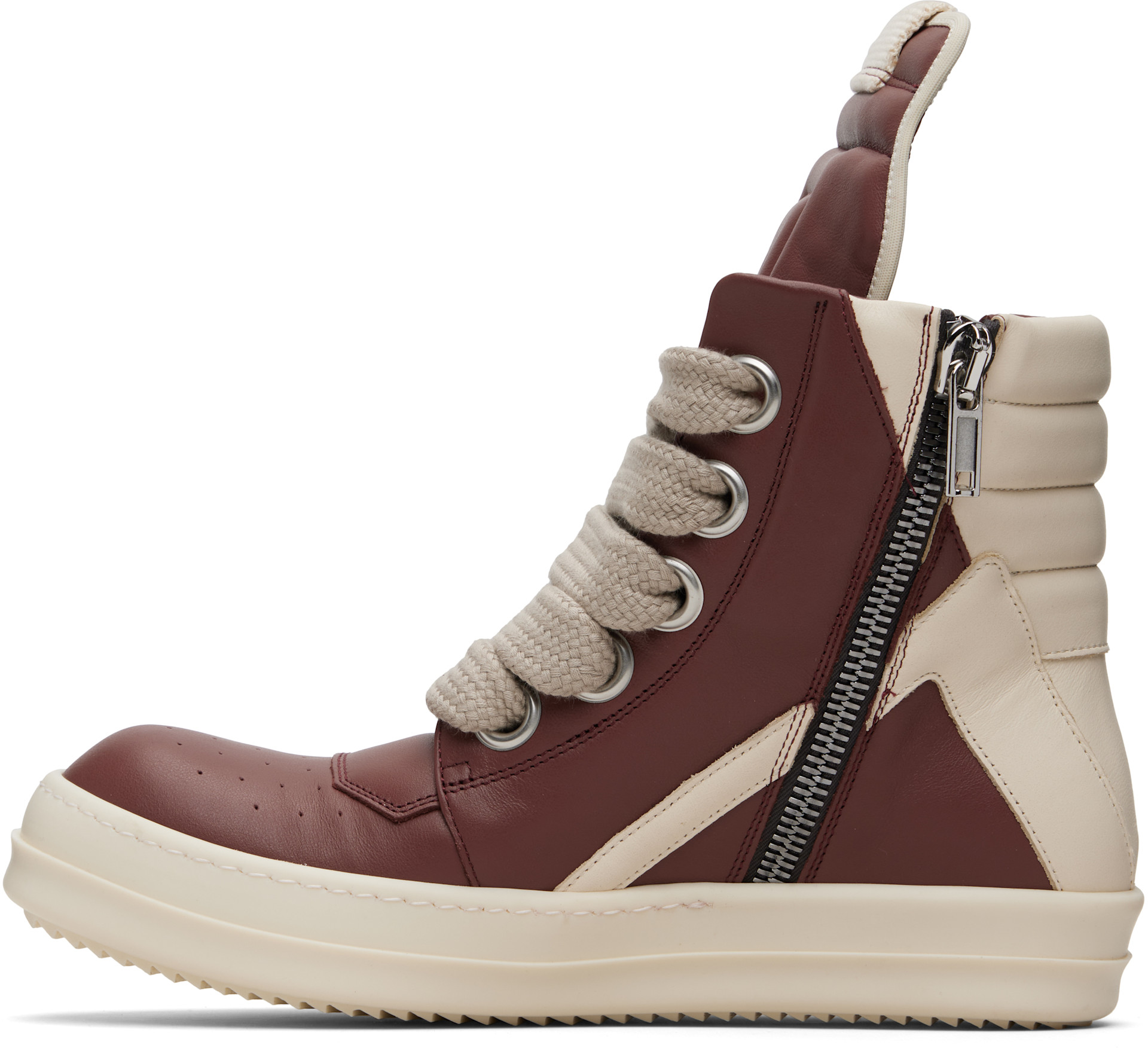 Rick Owens: Pink Concordians Jumbolace Geobasket Sneakers | SSENSE