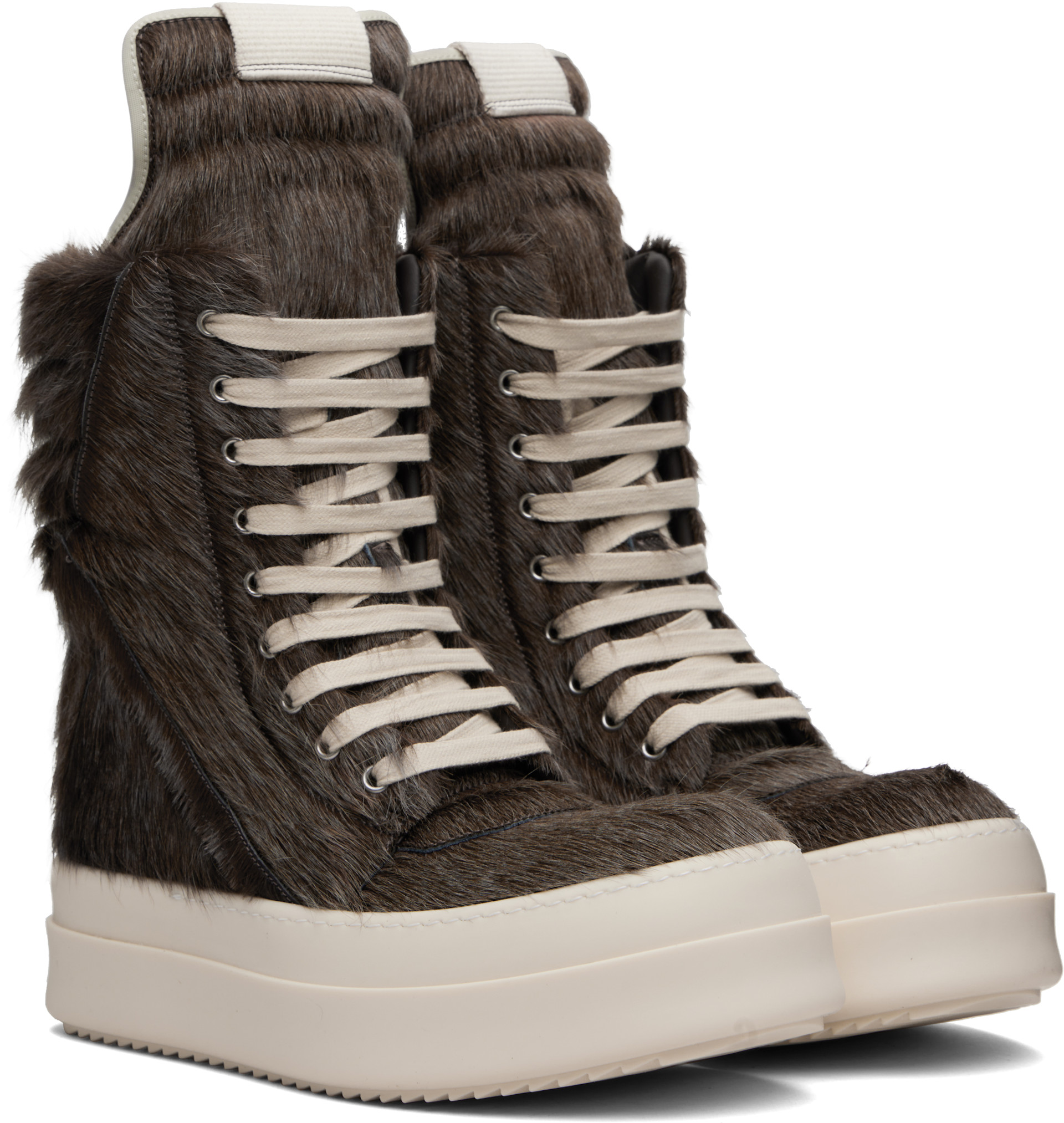 Rick Owens: ブラウン Concordians Megageobaskets スニーカー Rick Owens: ブラウン Concordians Megageobaskets スニーカー
