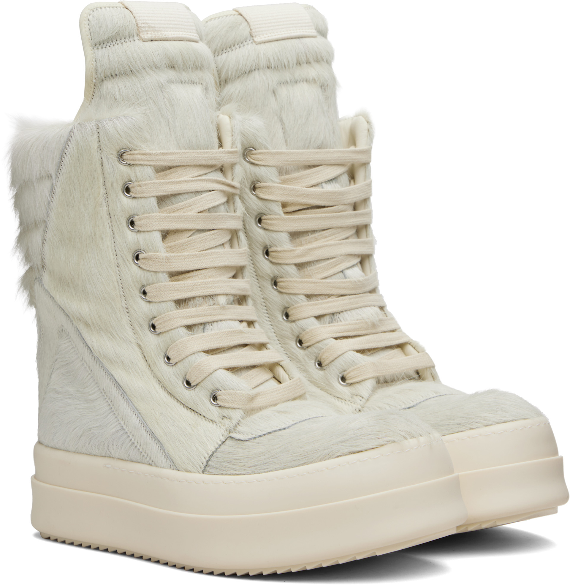 Rick Owens: Off-White Concordians Megageobaskets Sneakers | SSENSE