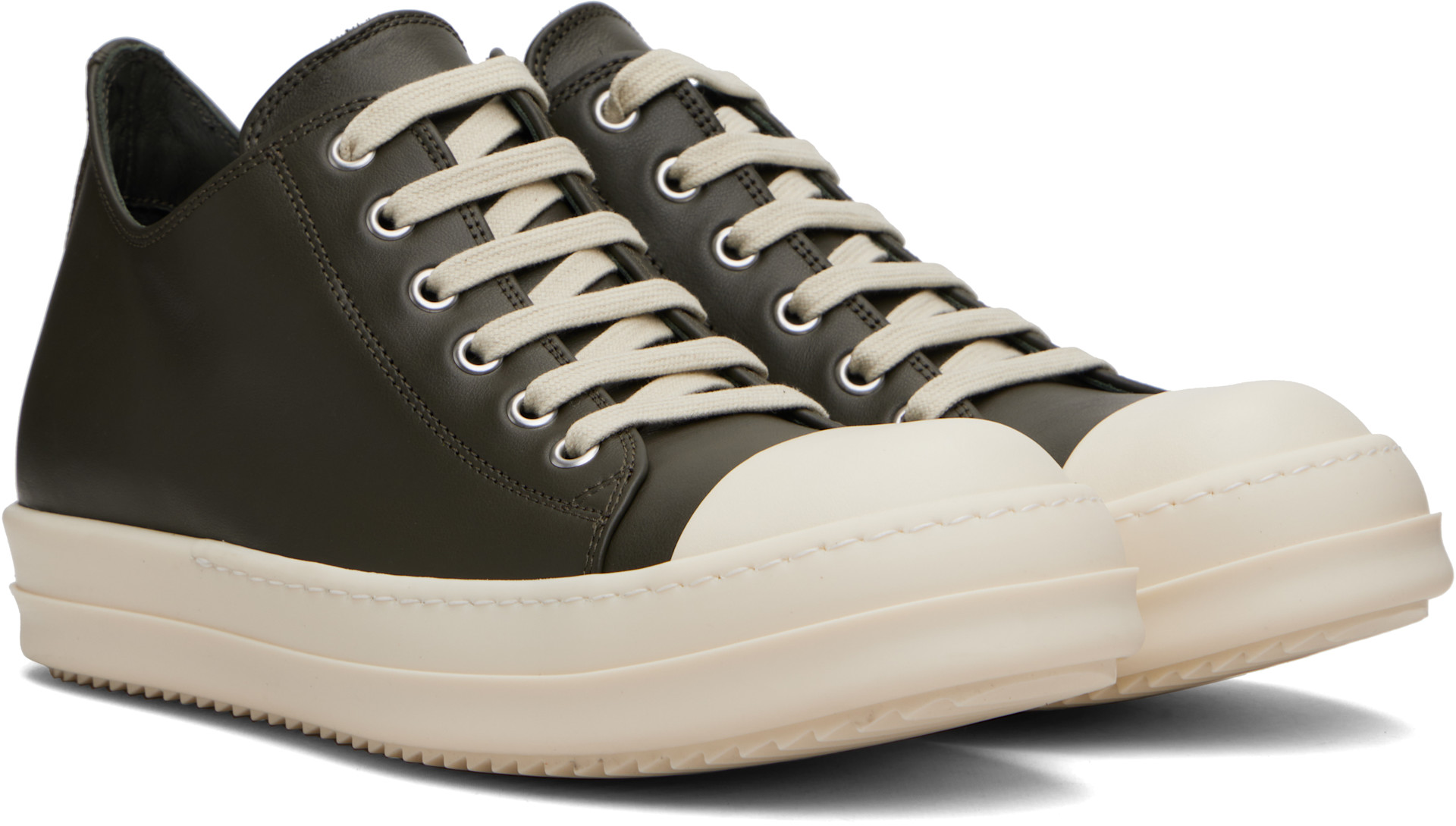 Rick Owens: Khaki Concordians Low Sneaks Sneakers | SSENSE