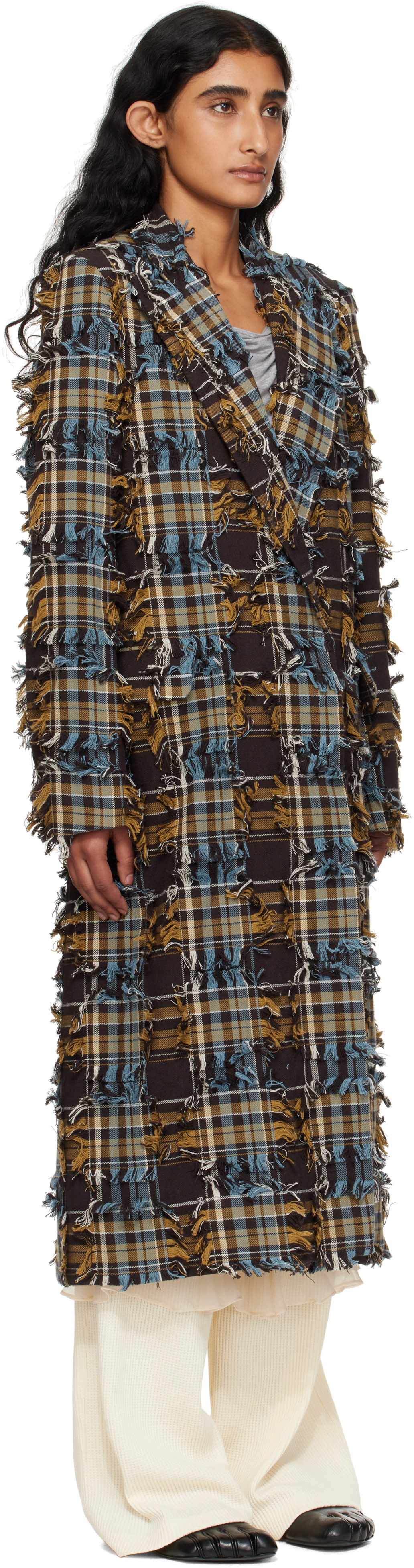 Collina Strada: Brown & Blue Wolverine Coat | SSENSE