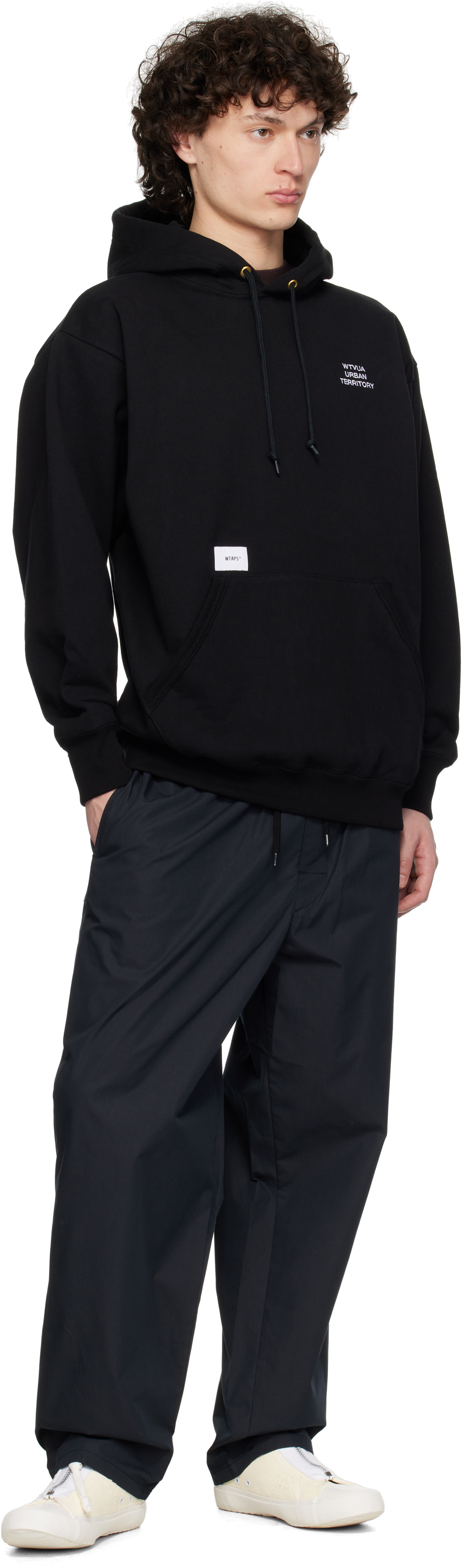 WTAPS: Black WUT Hoodie | SSENSE Puerto Rico