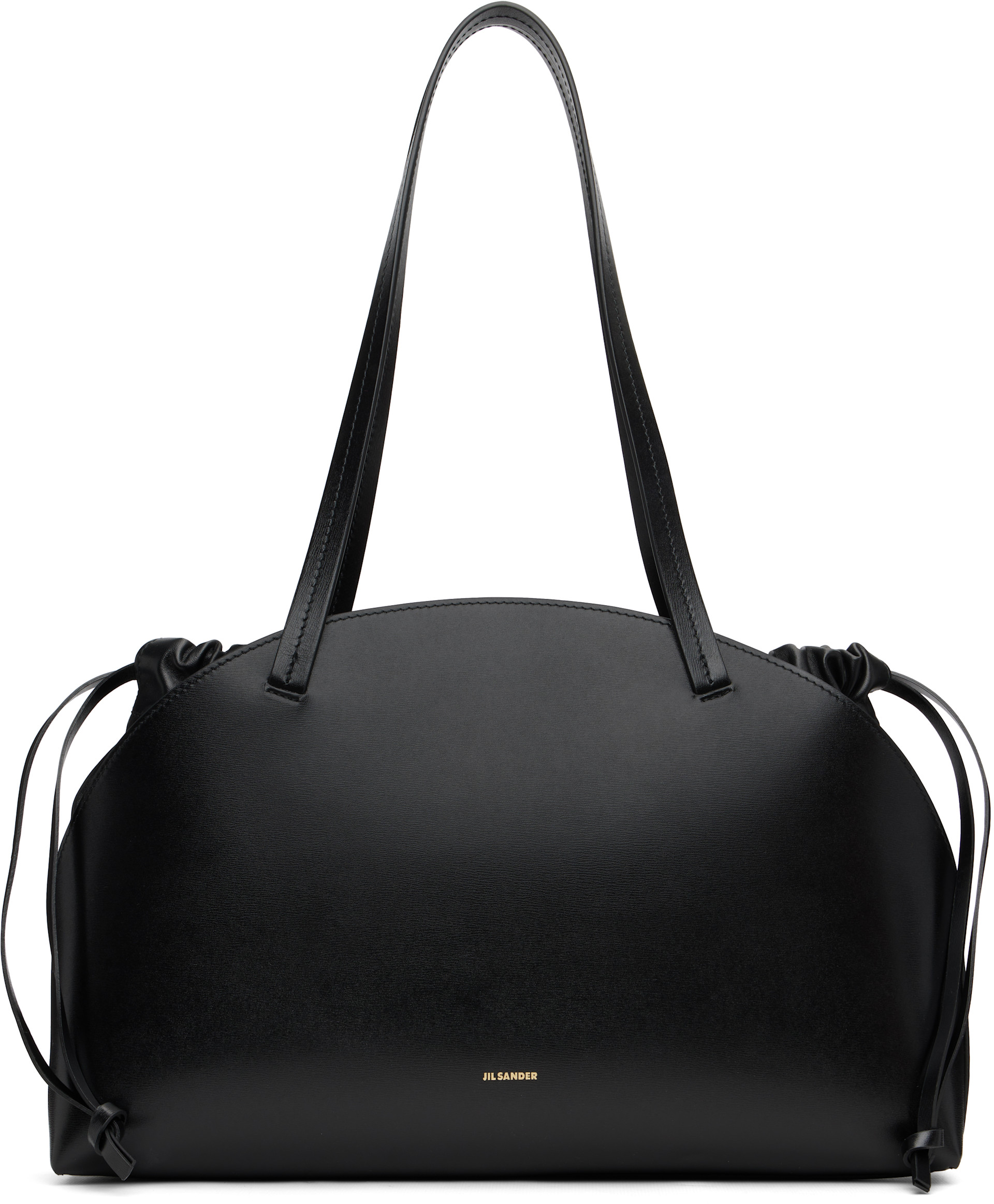 Jil Sander: ブラック ミディアム Curve ショルダー トートバッグ