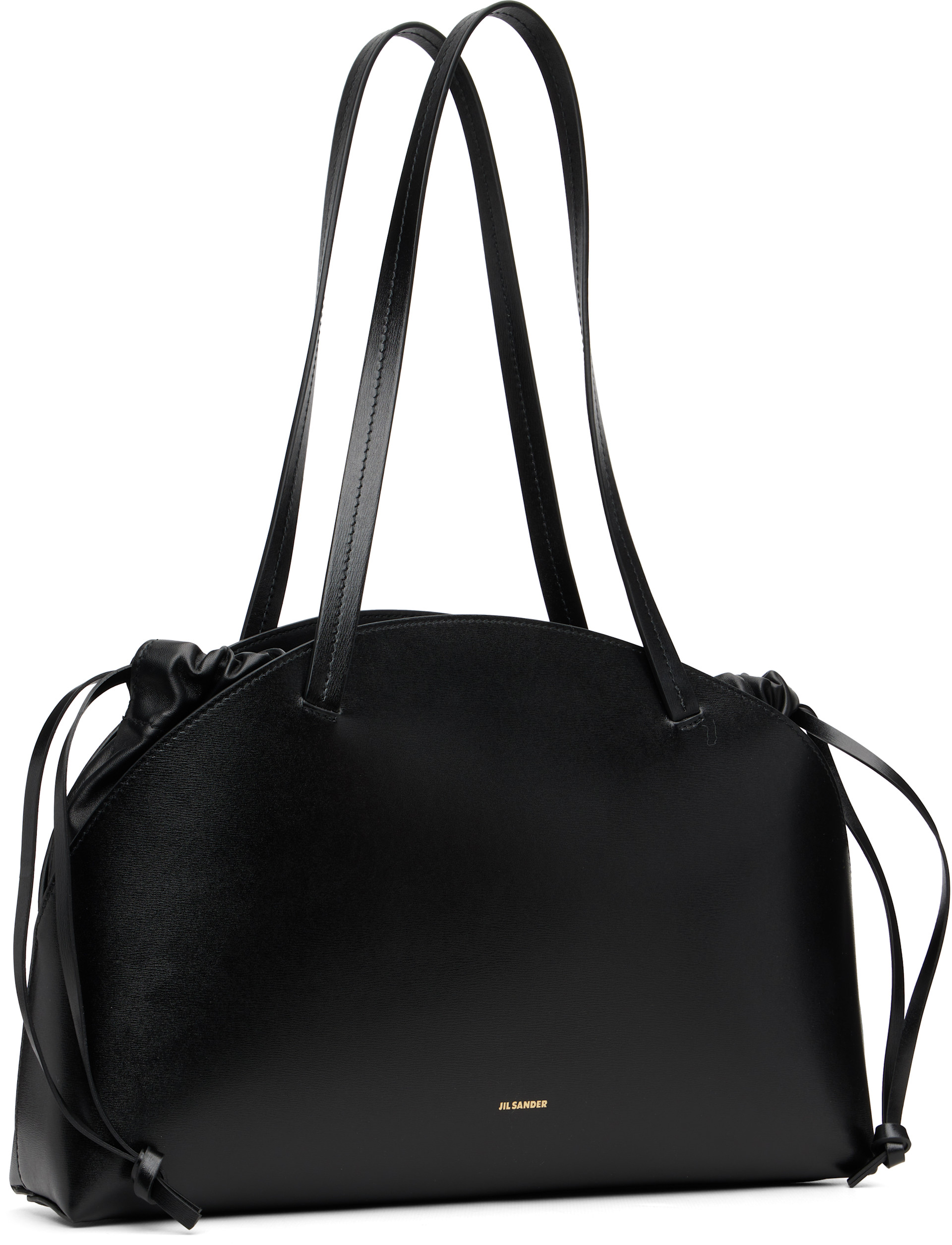 Jil Sander: ブラック ミディアム Curve ショルダー トートバッグ