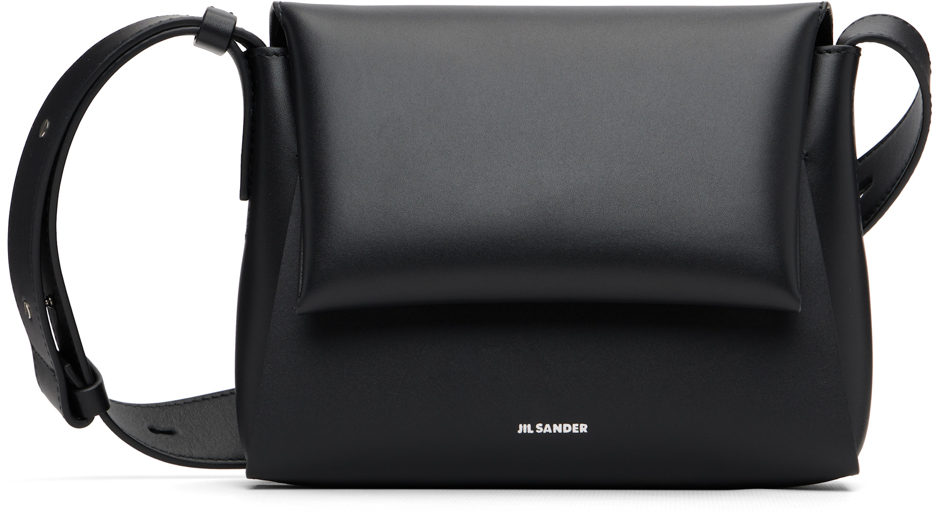 Jil Sander: ブラック ミニ メッセンジャー エンベロープバッグ