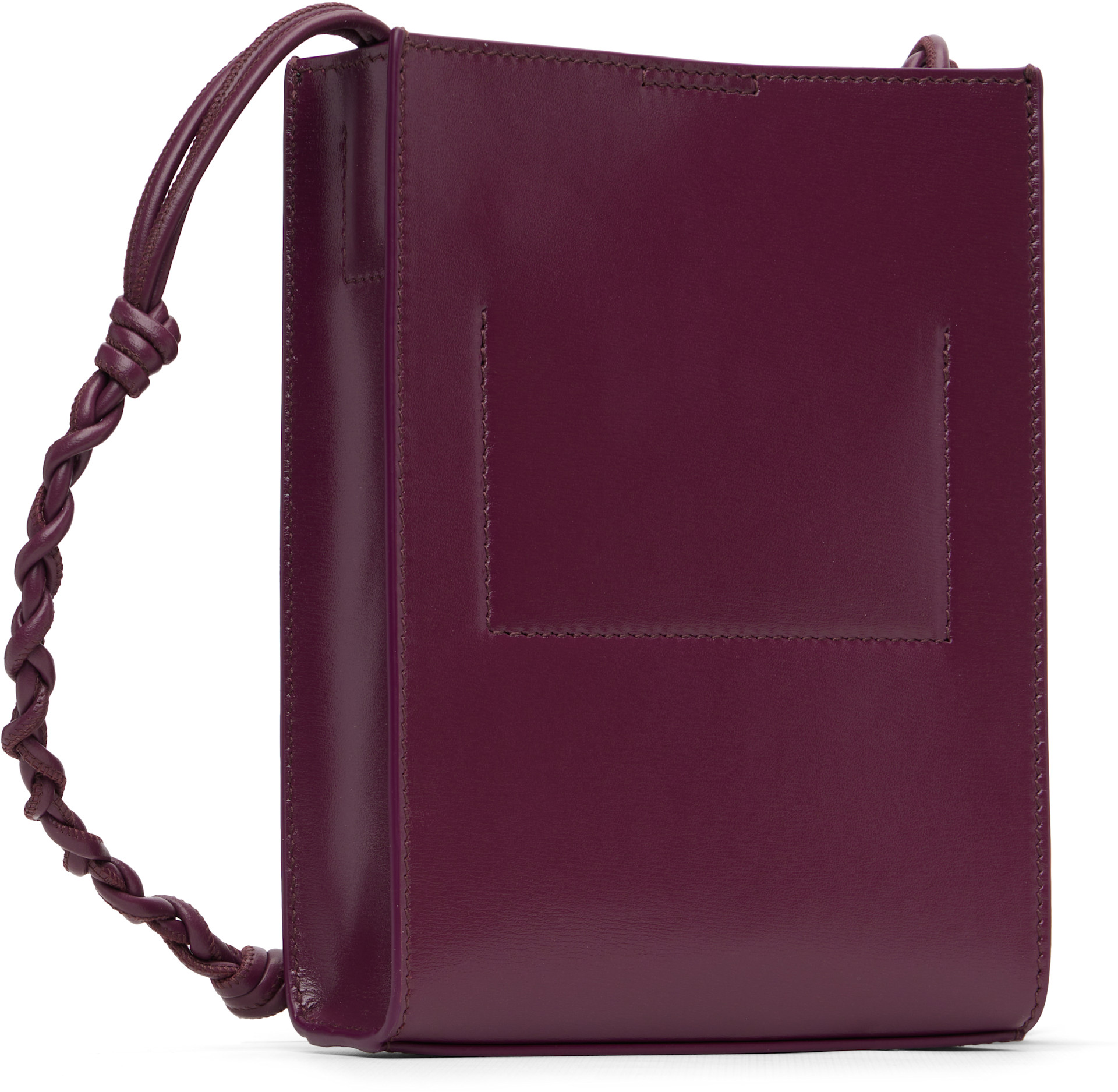 Jil Sander: Burgundy Tangle Small Bag | SSENSE Canada