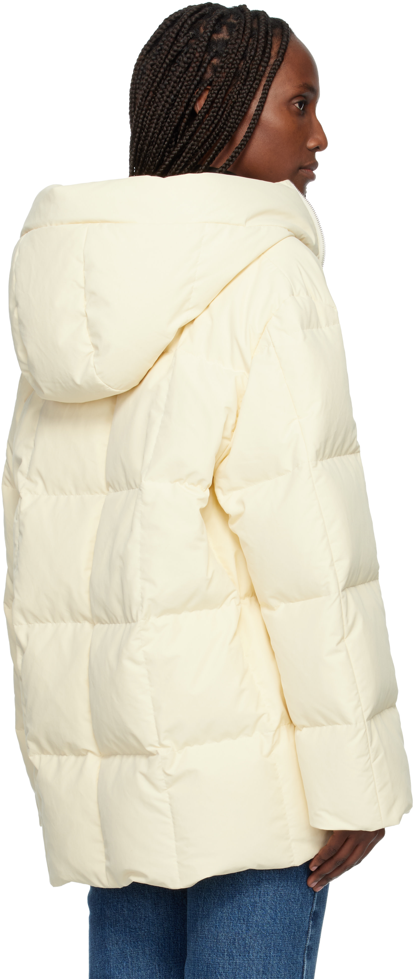 Jil Sander: Off-White Quilted Down Jacket | SSENSE