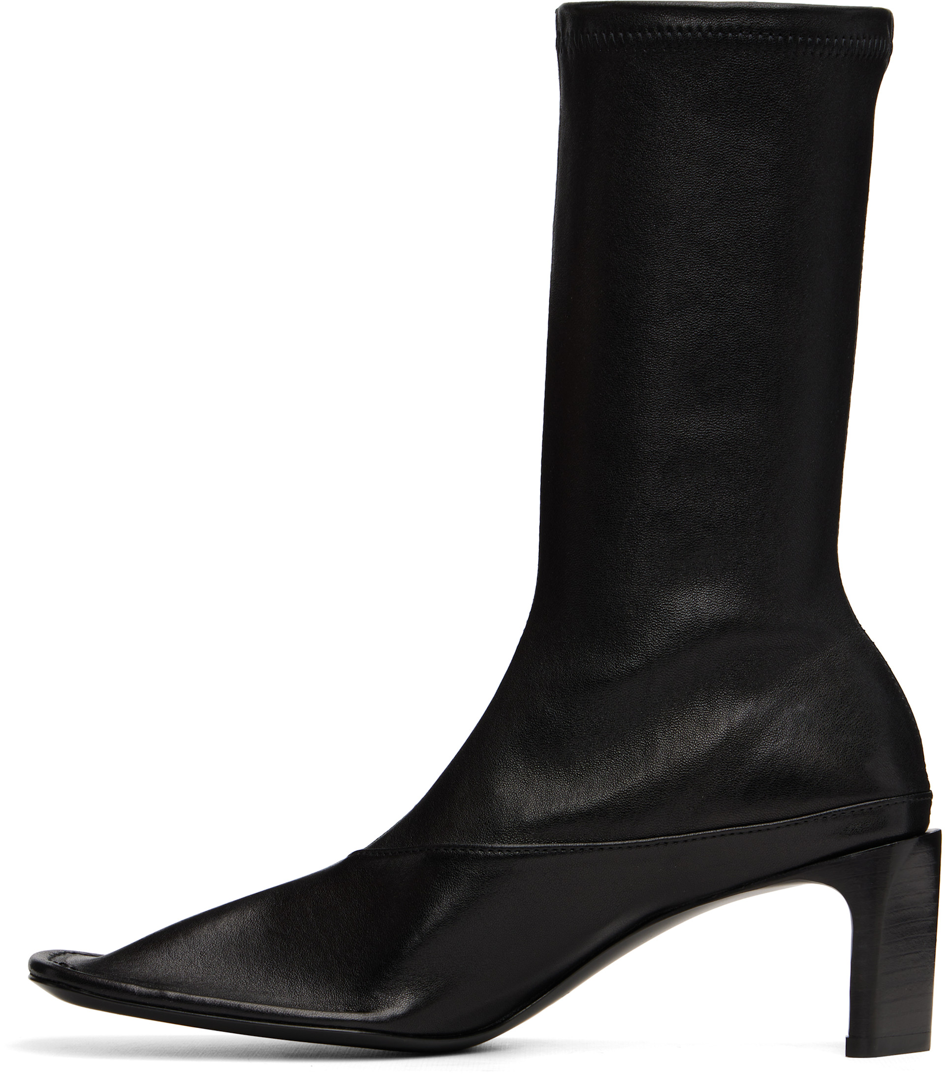 Jil Sander: Black Mid-Calf Boots | SSENSE