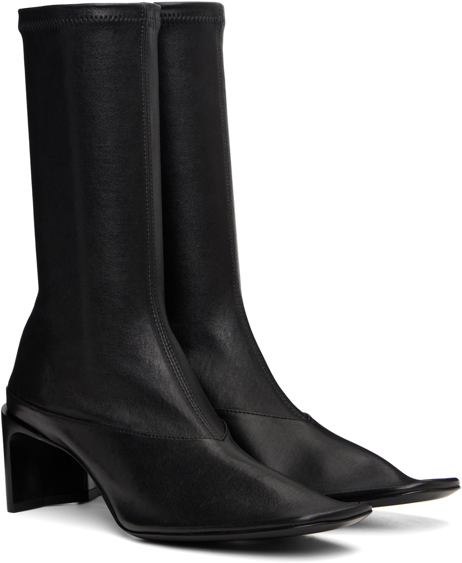 Jil Sander: Black Mid-Calf Boots | SSENSE