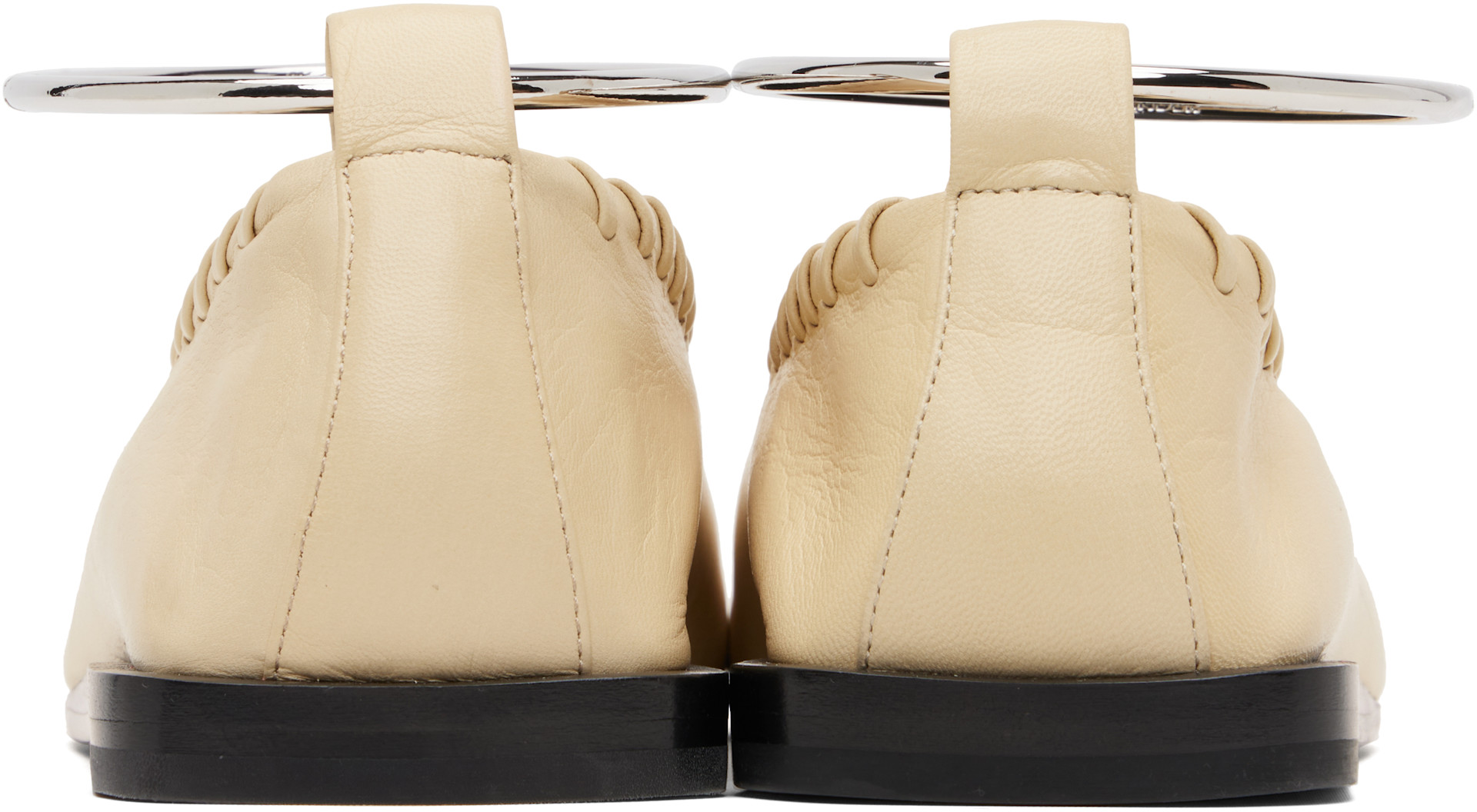 JILSANDER Ringバレリーナ　フラットシューズ　36 CREAM Jil Sander: Beige Ring Ballerina Flats | SSENSE