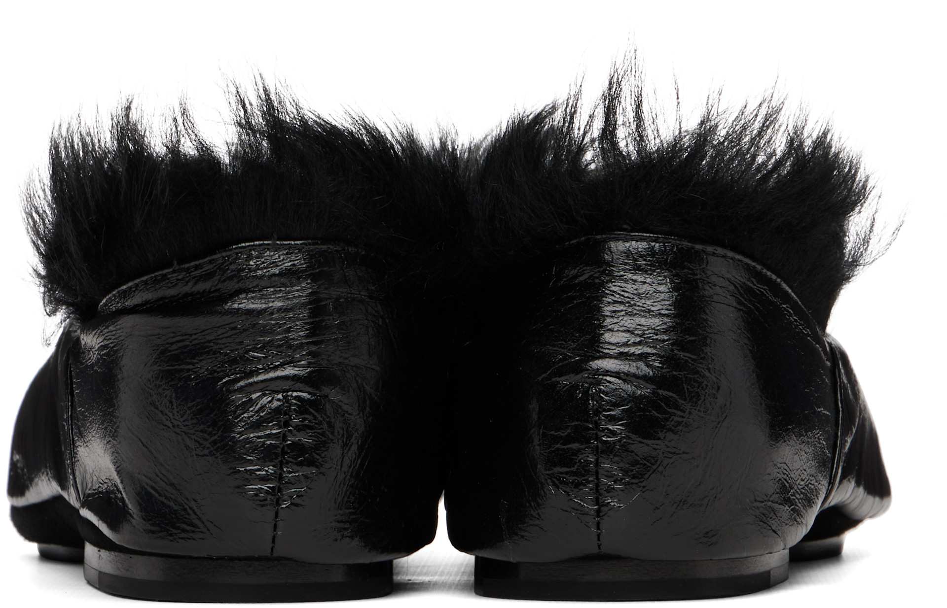 Jil Sander: Black Deerskin Slippers | SSENSE