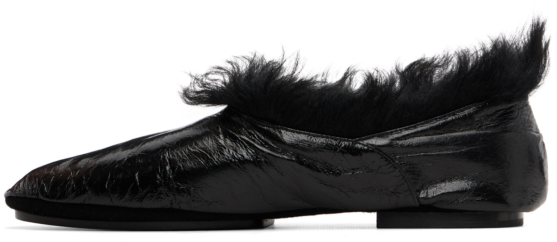 Jil Sander: Black Deerskin Slippers | SSENSE