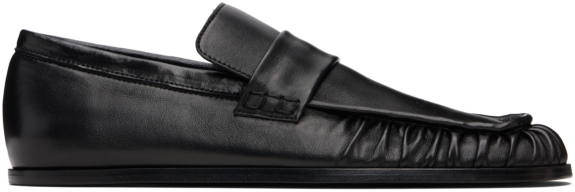 Jil Sander: Black Square Toe Loafers | SSENSE Canada