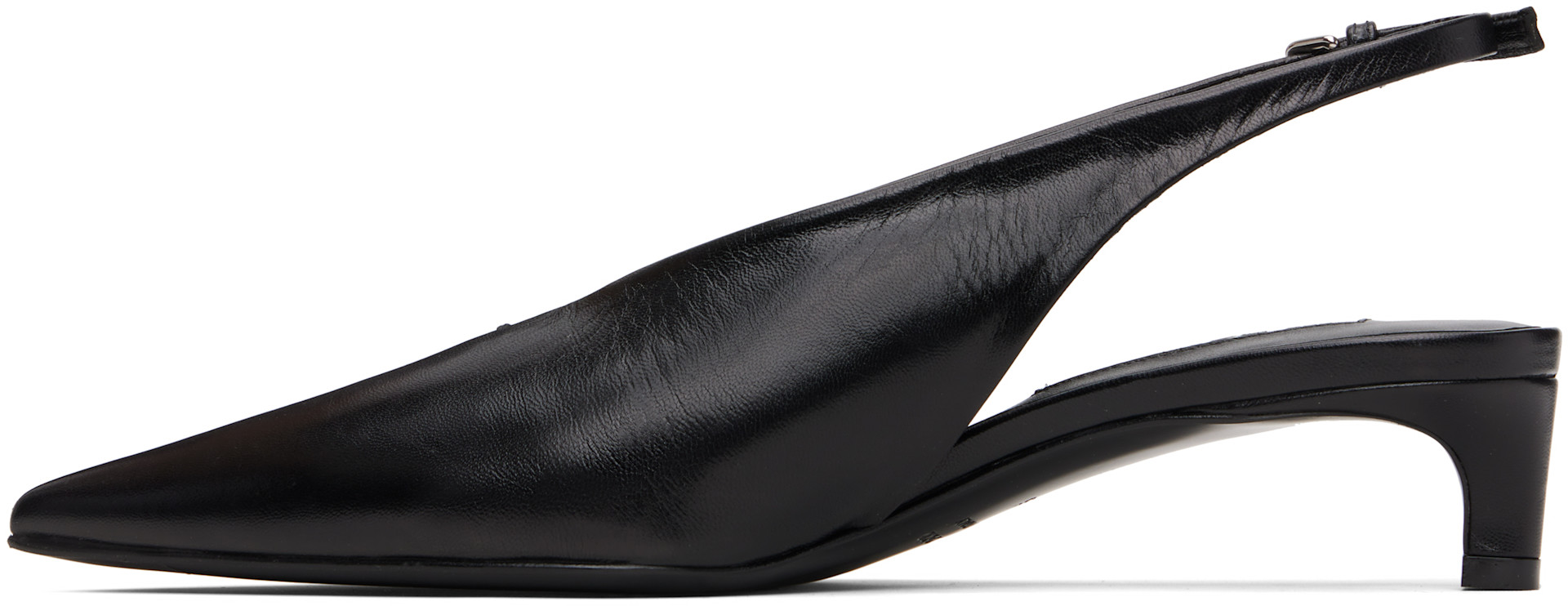 Jil Sander: Black Slingback Heels | SSENSE