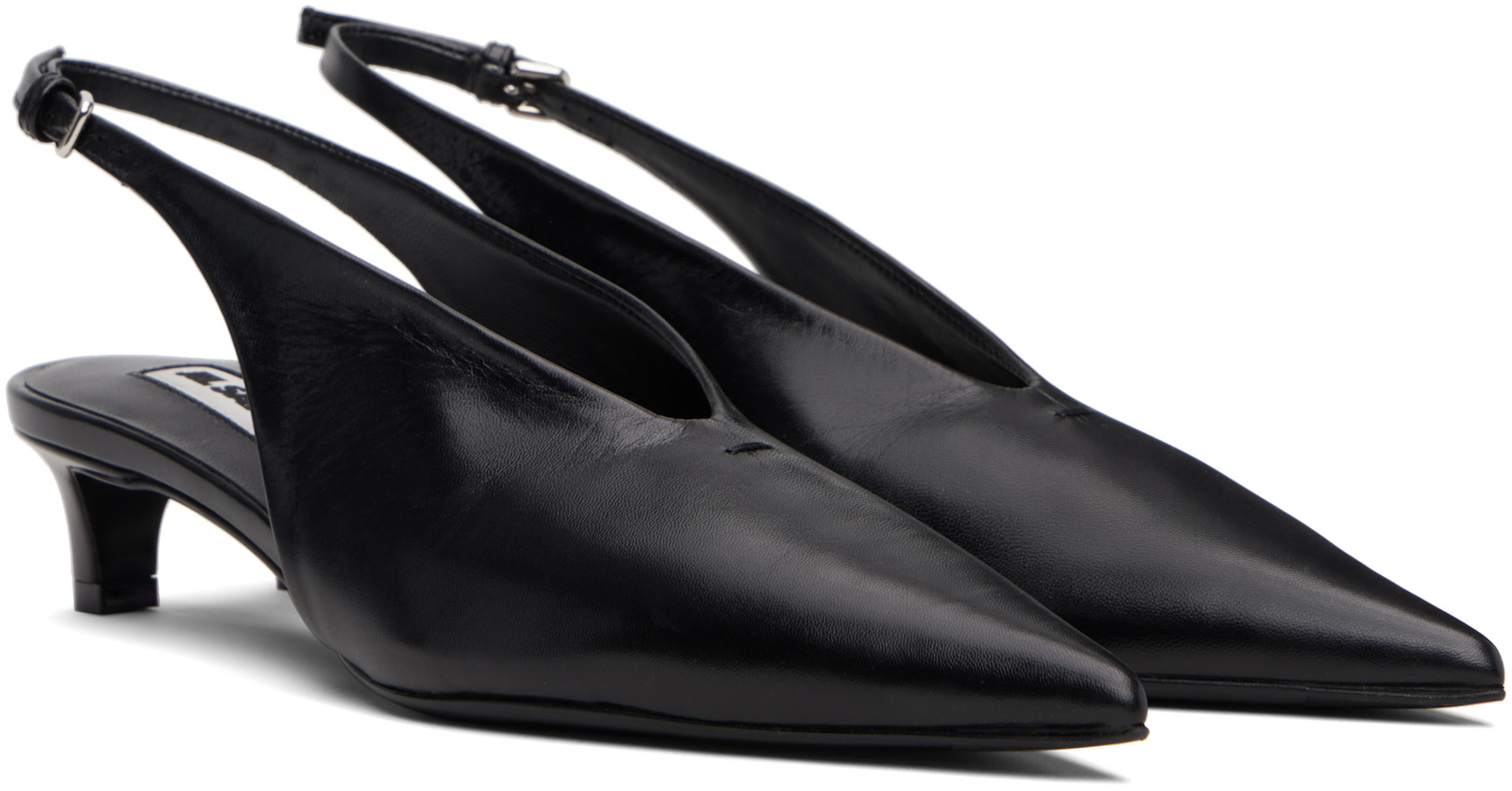 Jil Sander: Black Slingback Heels | SSENSE