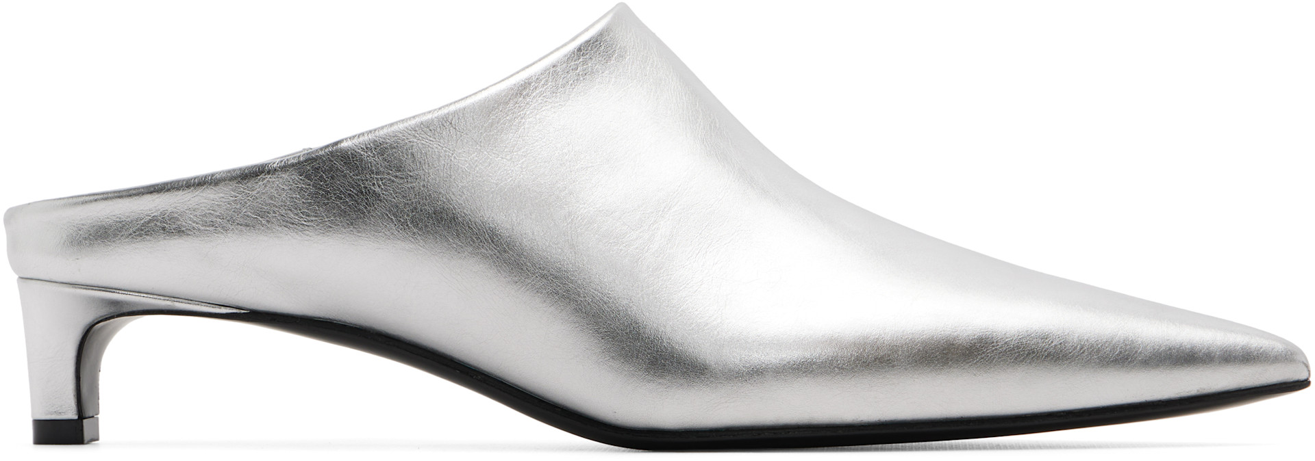 Jil Sander - Mules à talon argentées