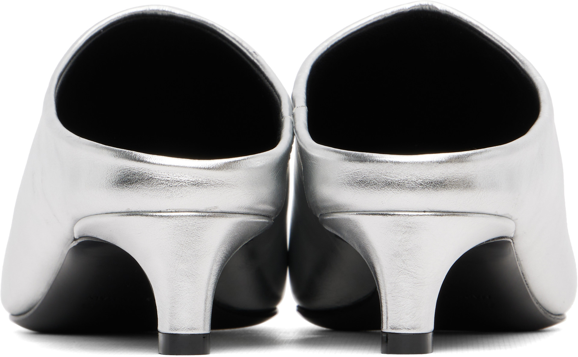 Jil Sander - Mules à talon argentées