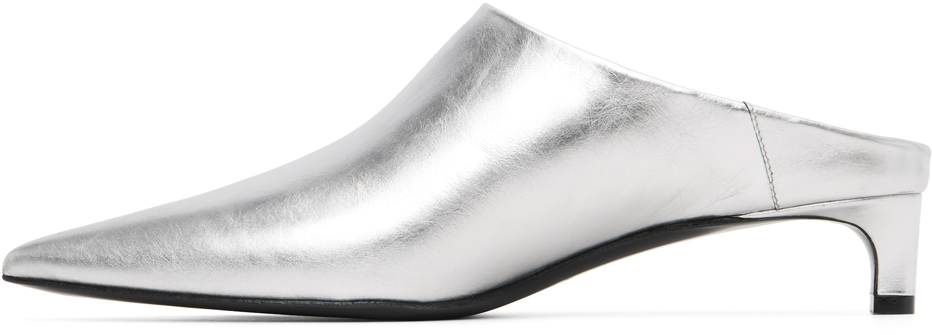 Jil Sander - Mules à talon argentées
