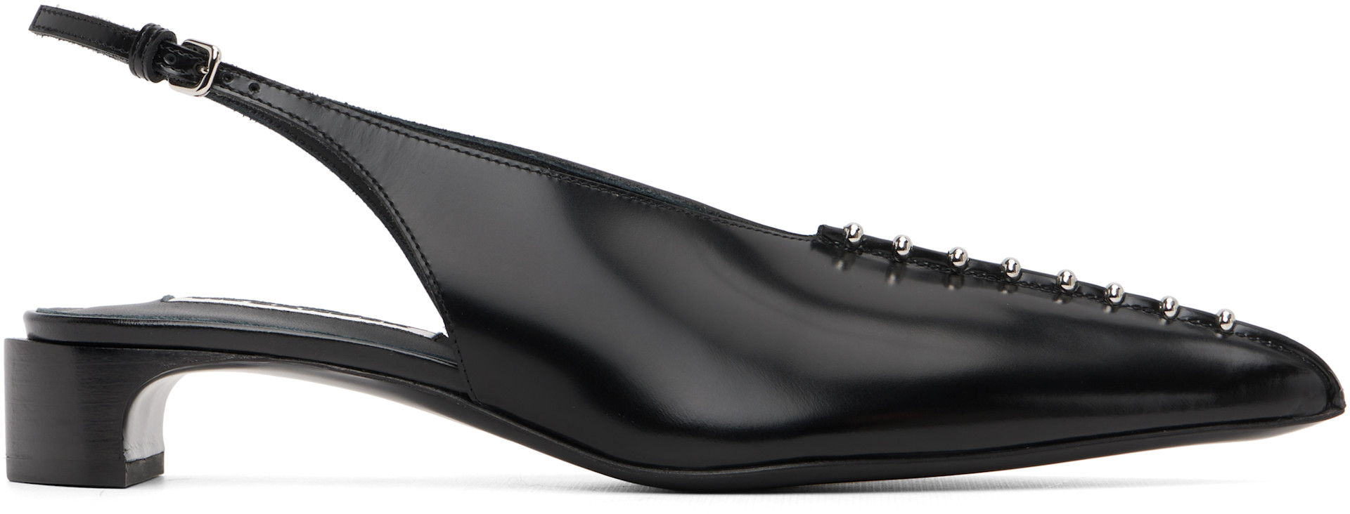 【格安】JIL SANDER ブラックレザー ハイヒール 38 Jil Sander: Black Pump Heels | SSENSE
