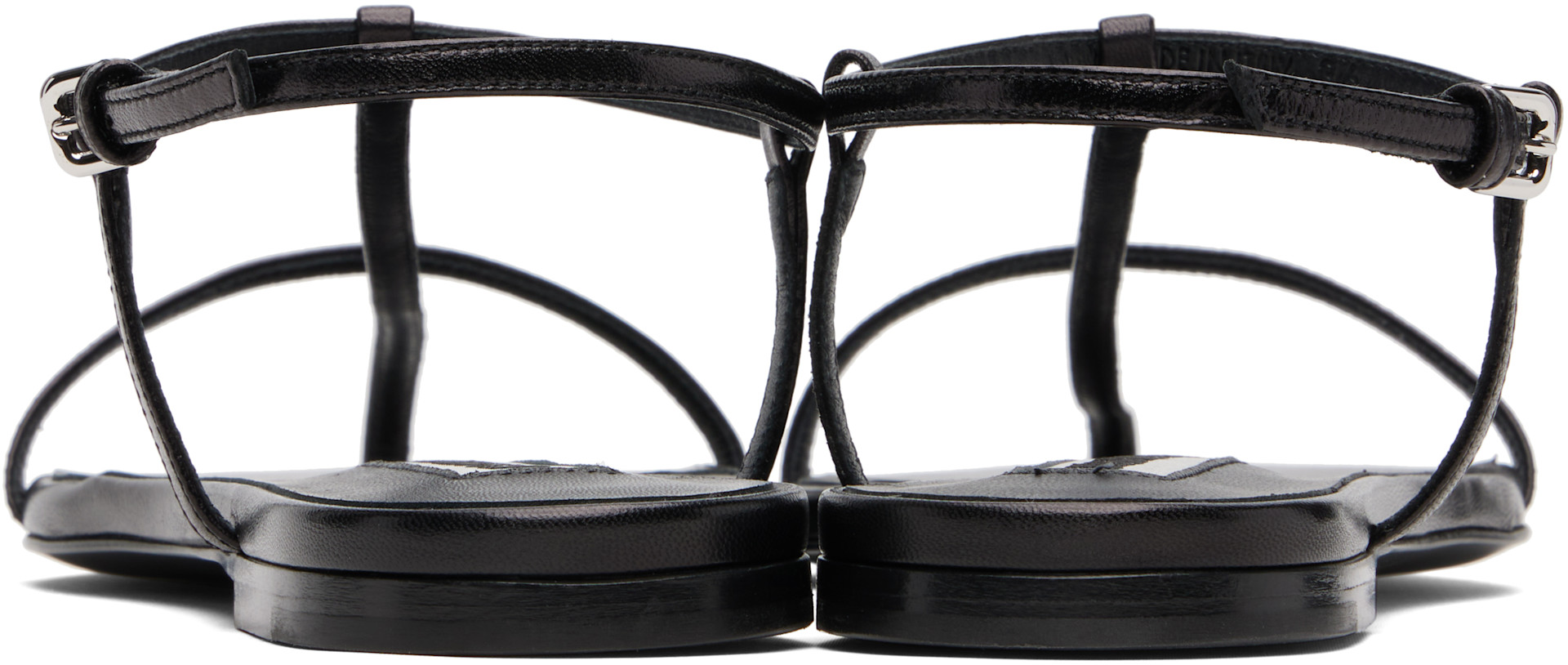 Jil Sander: Black Cage Flat Sandals | SSENSE