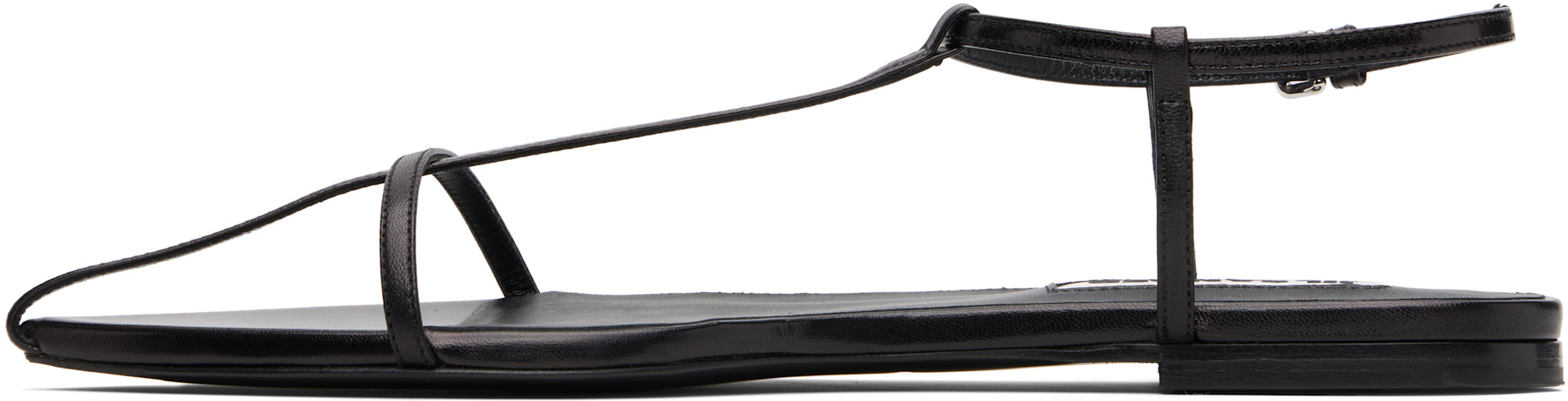 Jil Sander: Black Cage Flat Sandals | SSENSE