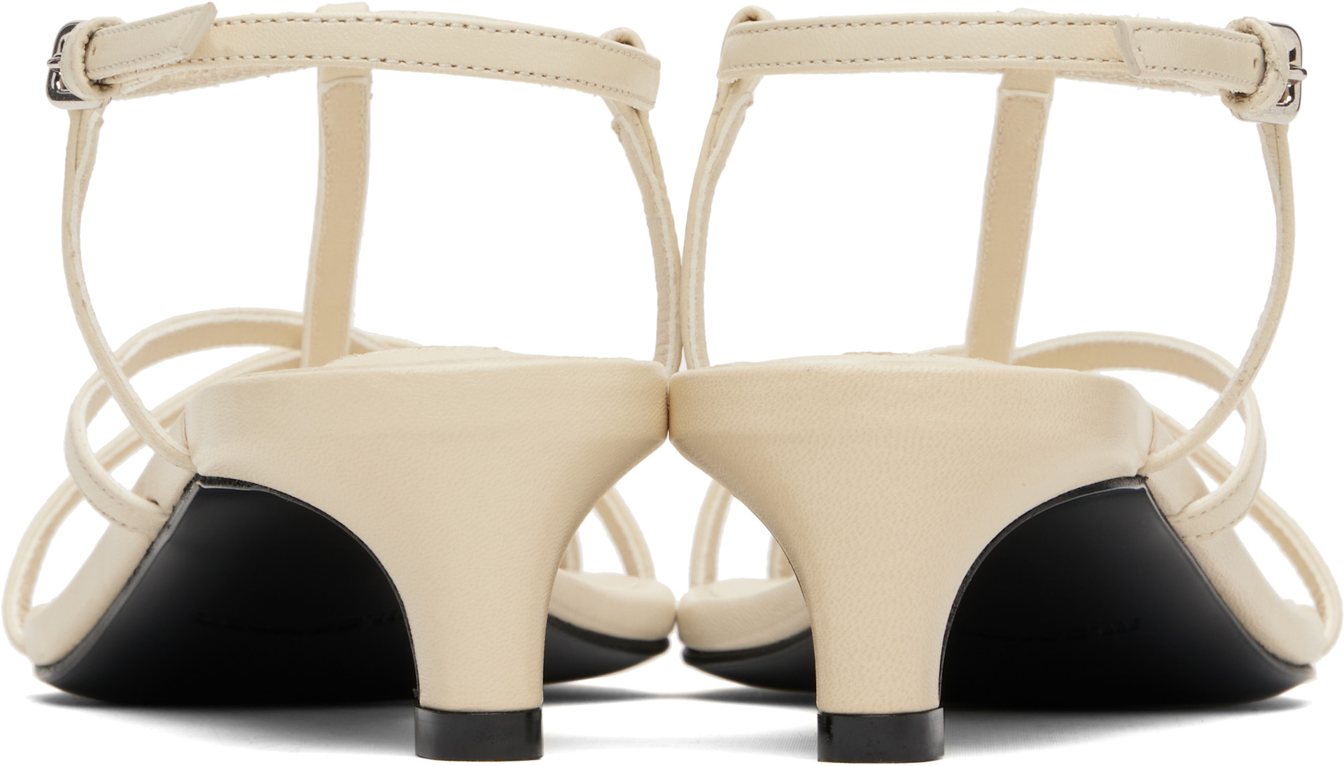 Jil Sander: Off-White Cage Low Heeled Sandals | SSENSE