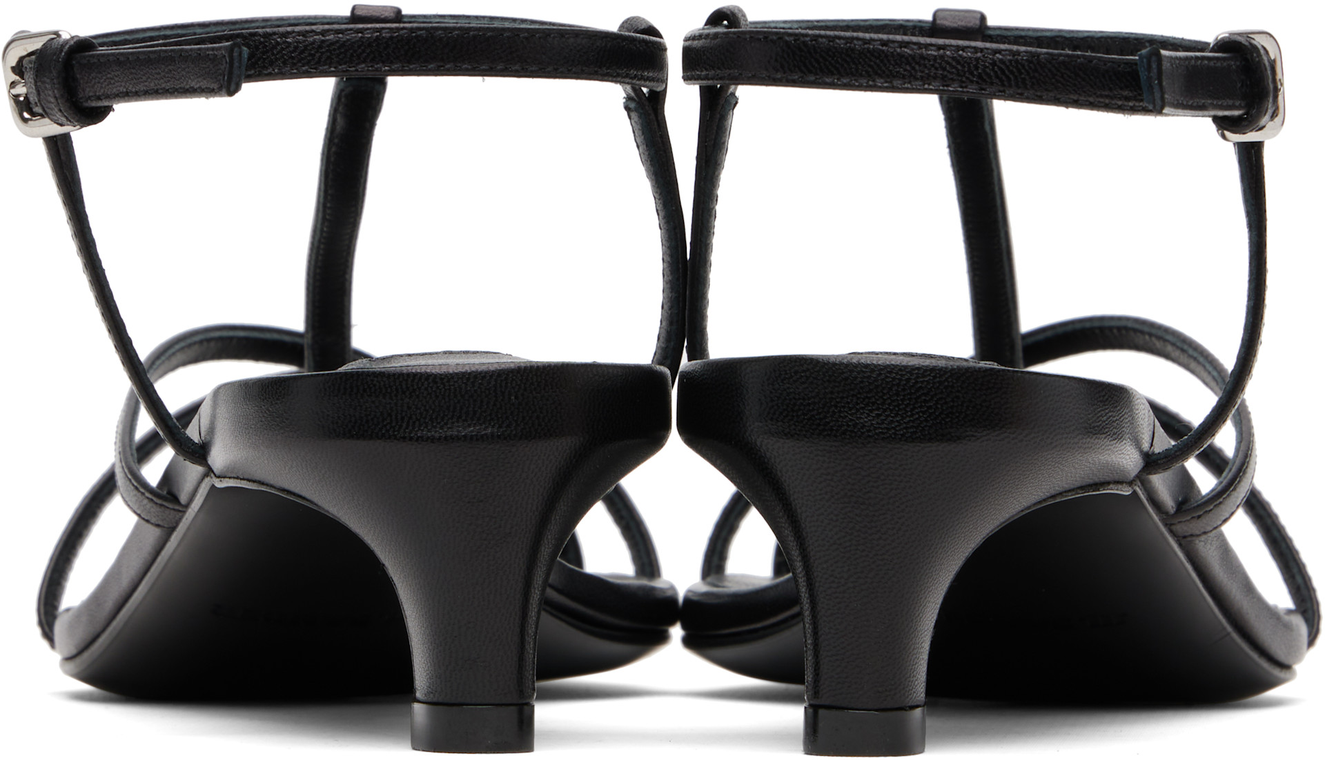 Jil Sander: Black Cage Low Heeled Sandals | SSENSE