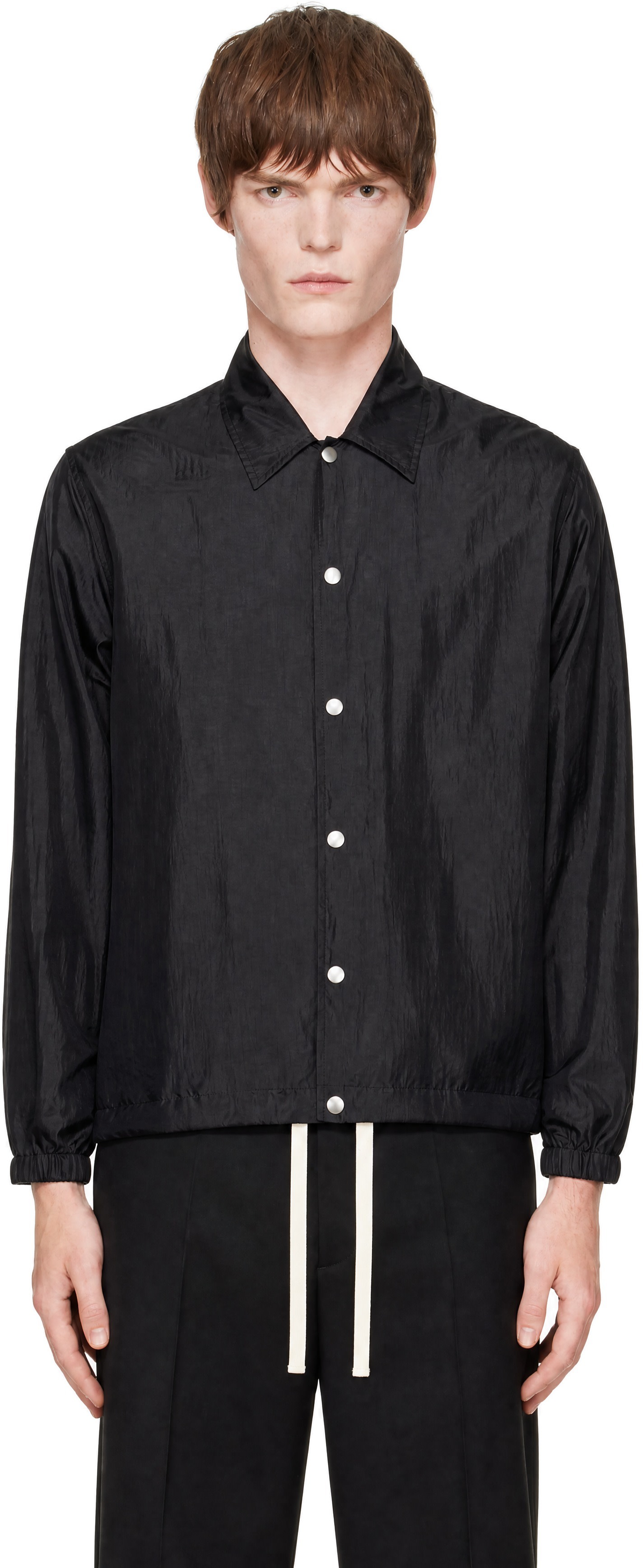 Jil Sander: Black Sportswear 010 Silk Coach Jacket | SSENSE