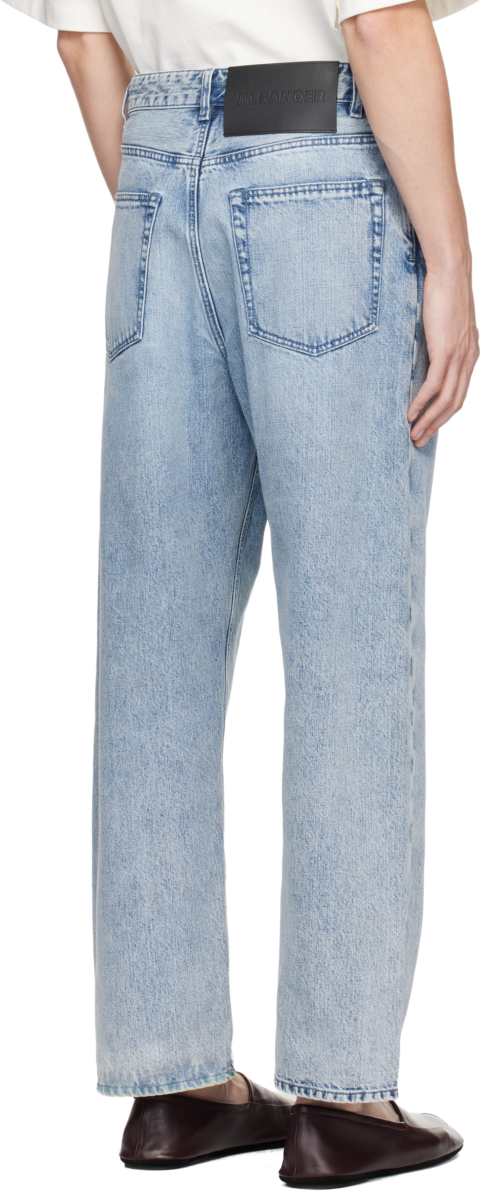 JIL SANDER 25SS BOUSON 84 WL襟レザー デニム Jil Sander: Blue Loose Jeans | SSENSE