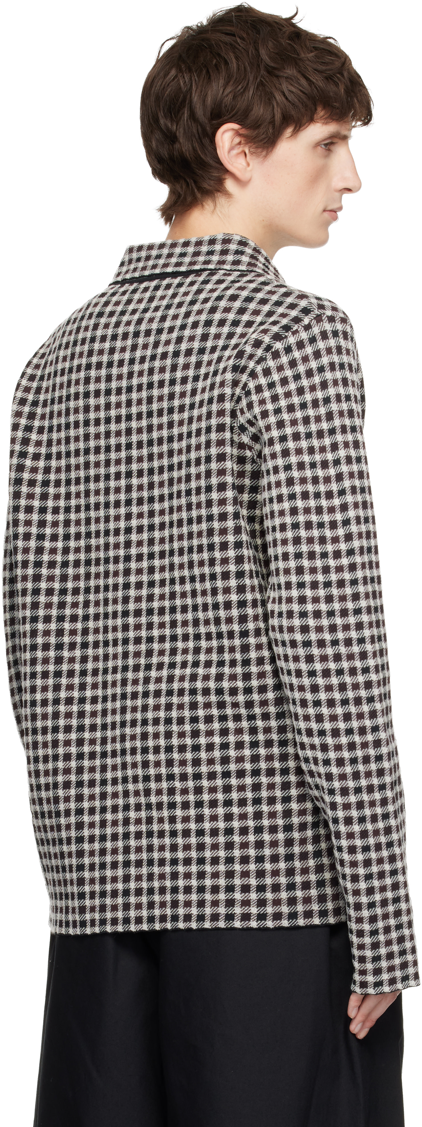 Jil Sander: Gray Wool Blend Zip-Up Shirt | SSENSE
