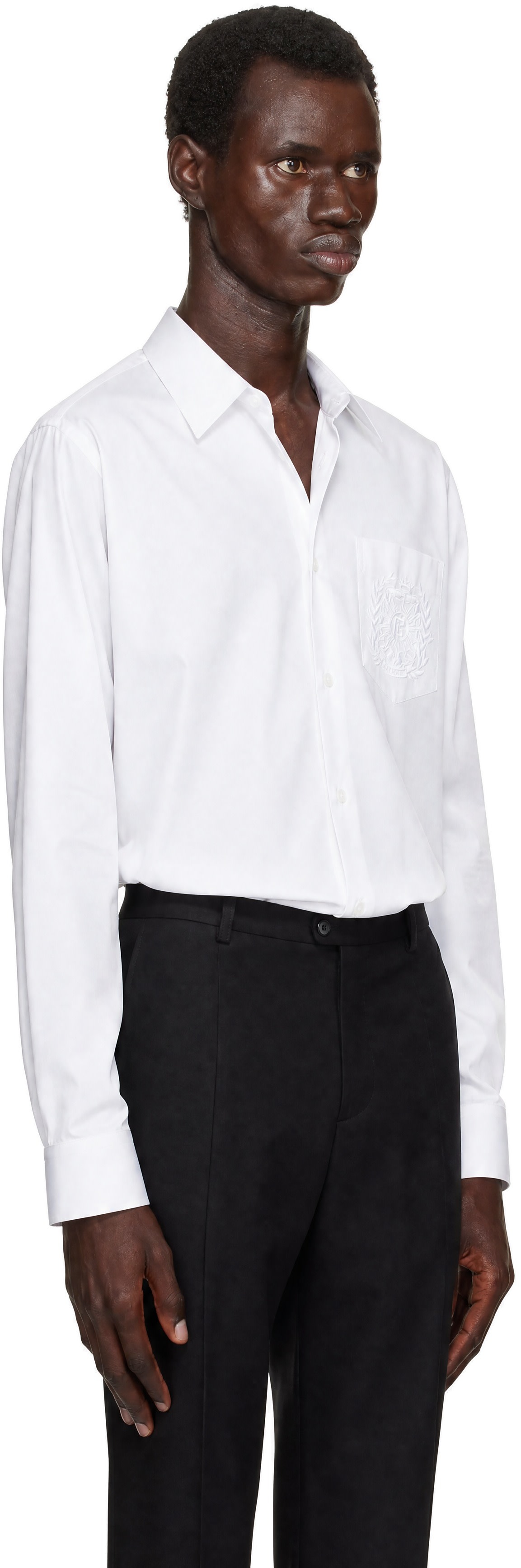 Balmain - ホワイト 'Balmain Emblem' コットン シャツ