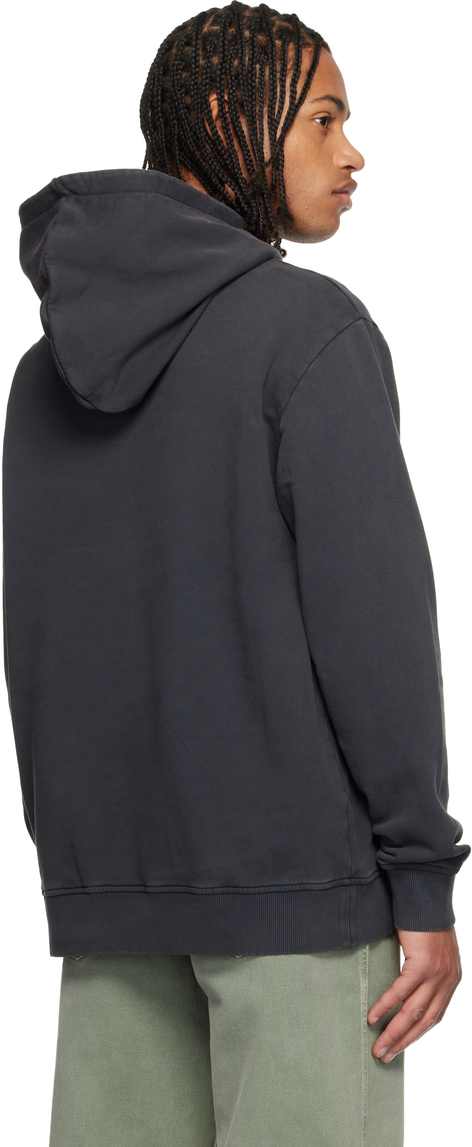 Balmain - Pull à capuche gris à logo rétro brodé
