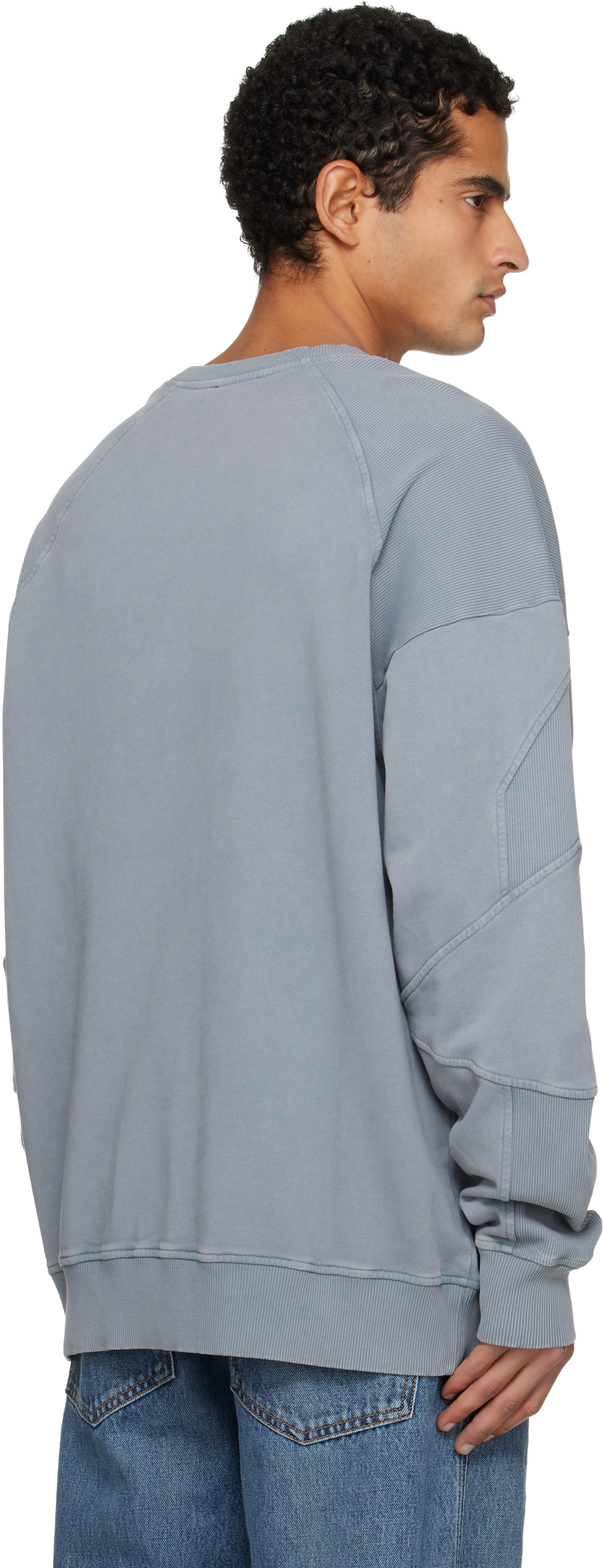 Balmain - Pull molletonné gris à broderie Balmain Médaille