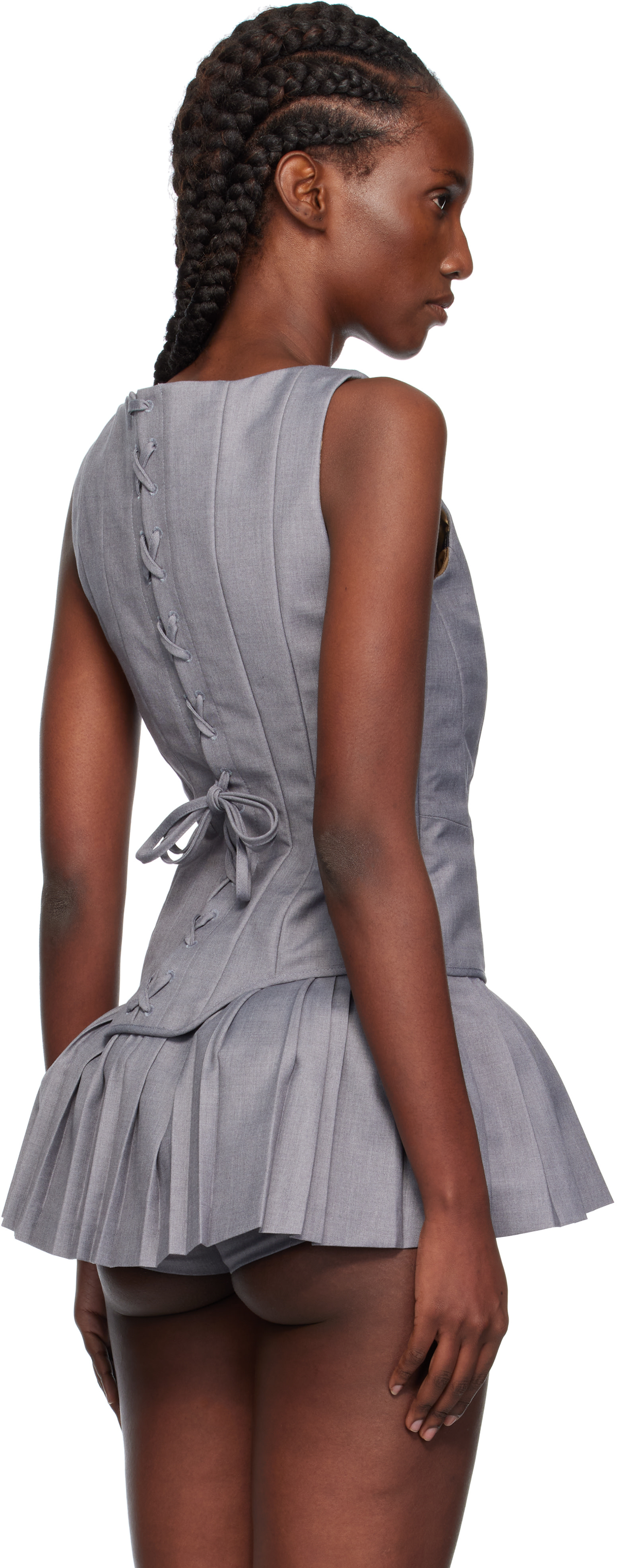 Pushbutton - Haut de style bustier sans manches gris