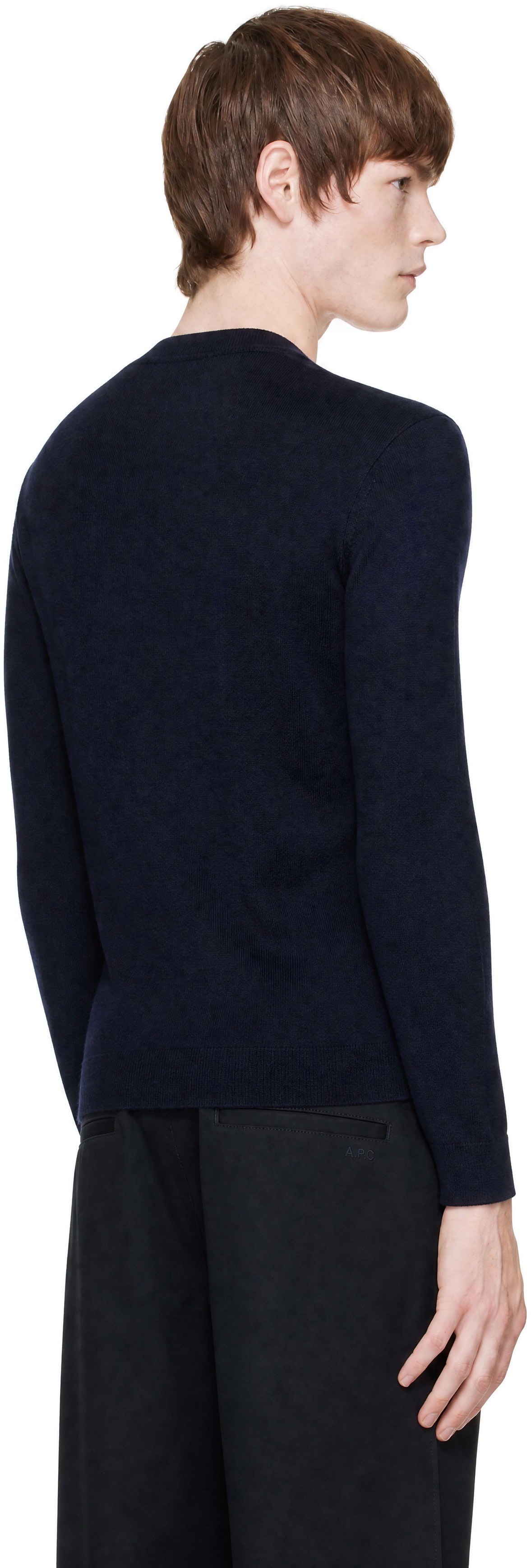 A.P.C. - Navy Matt Logo Sweater