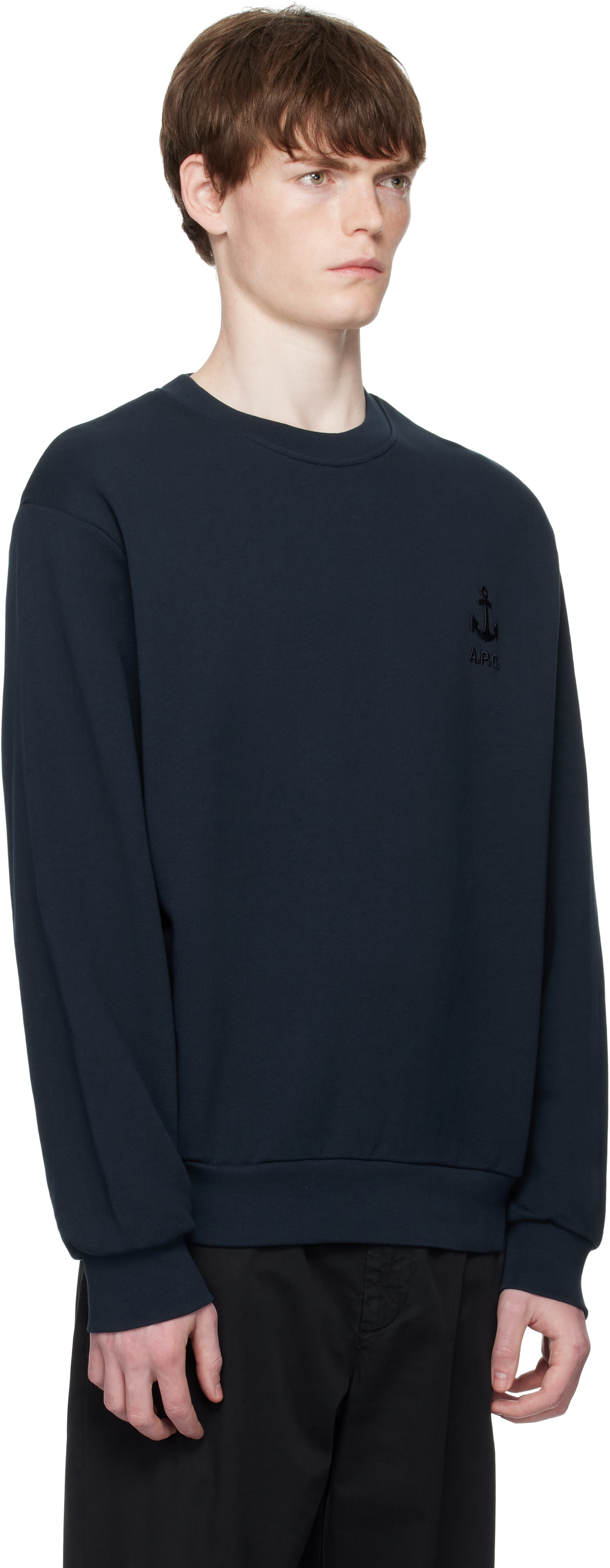 A.P.C. - Pull molletonné James bleu marine